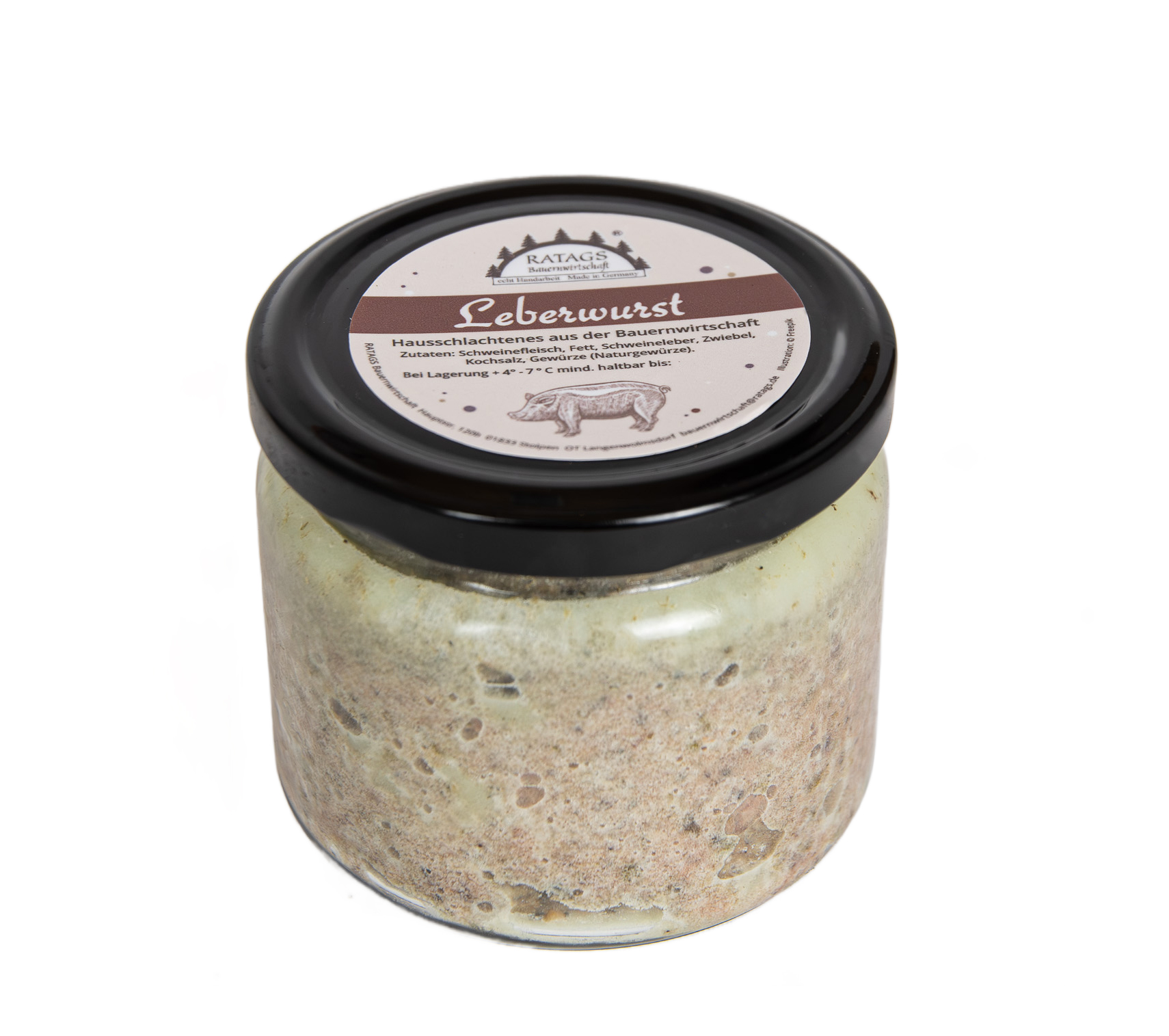 Leberwurst im Glas vom Schwein / 260g Wurstglas