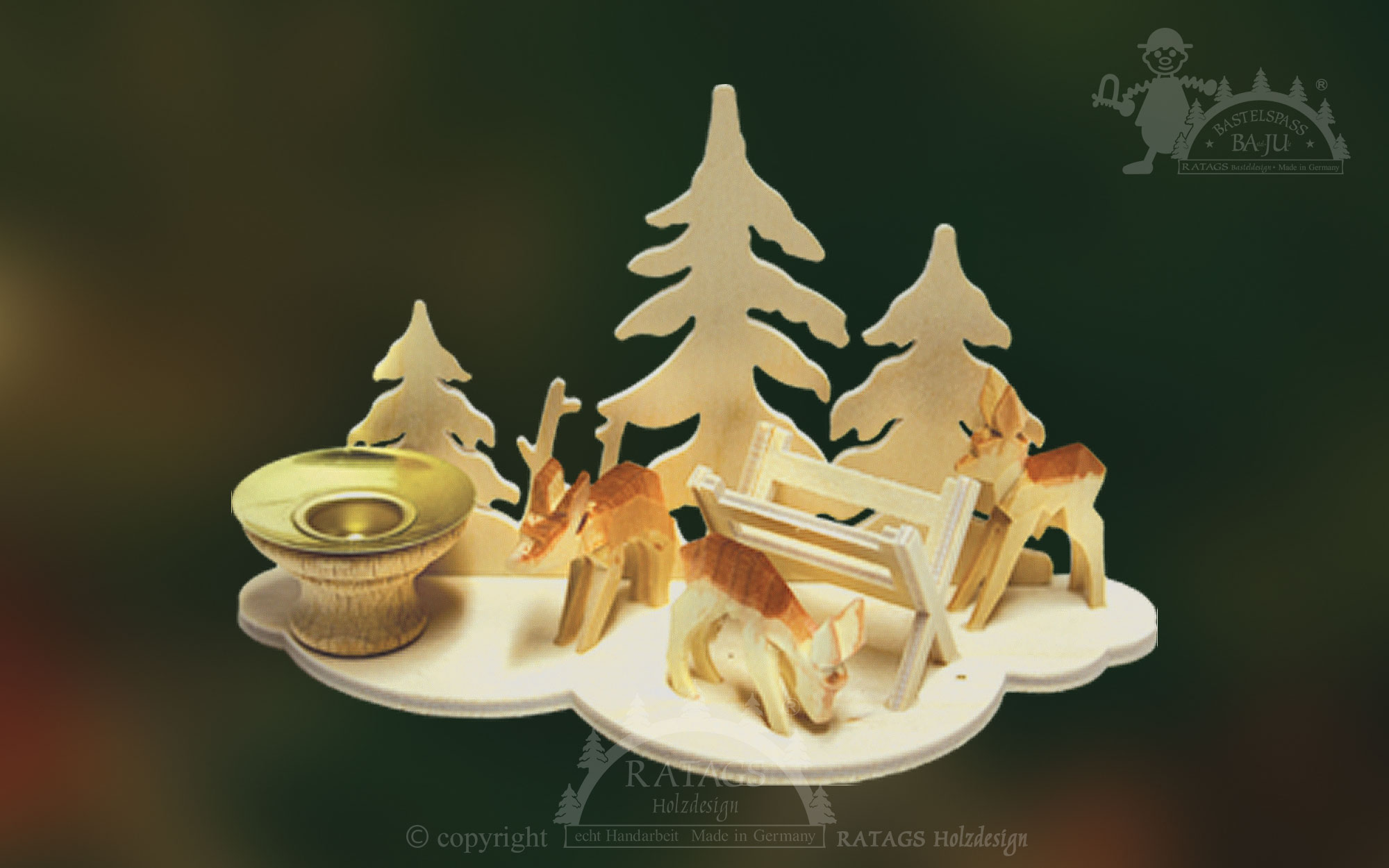 Decoração de mesa para artesanato, Wolke Wald