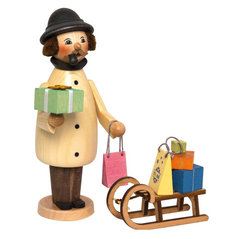 Räuchermann Weihnachtseinkäufer 17 cm