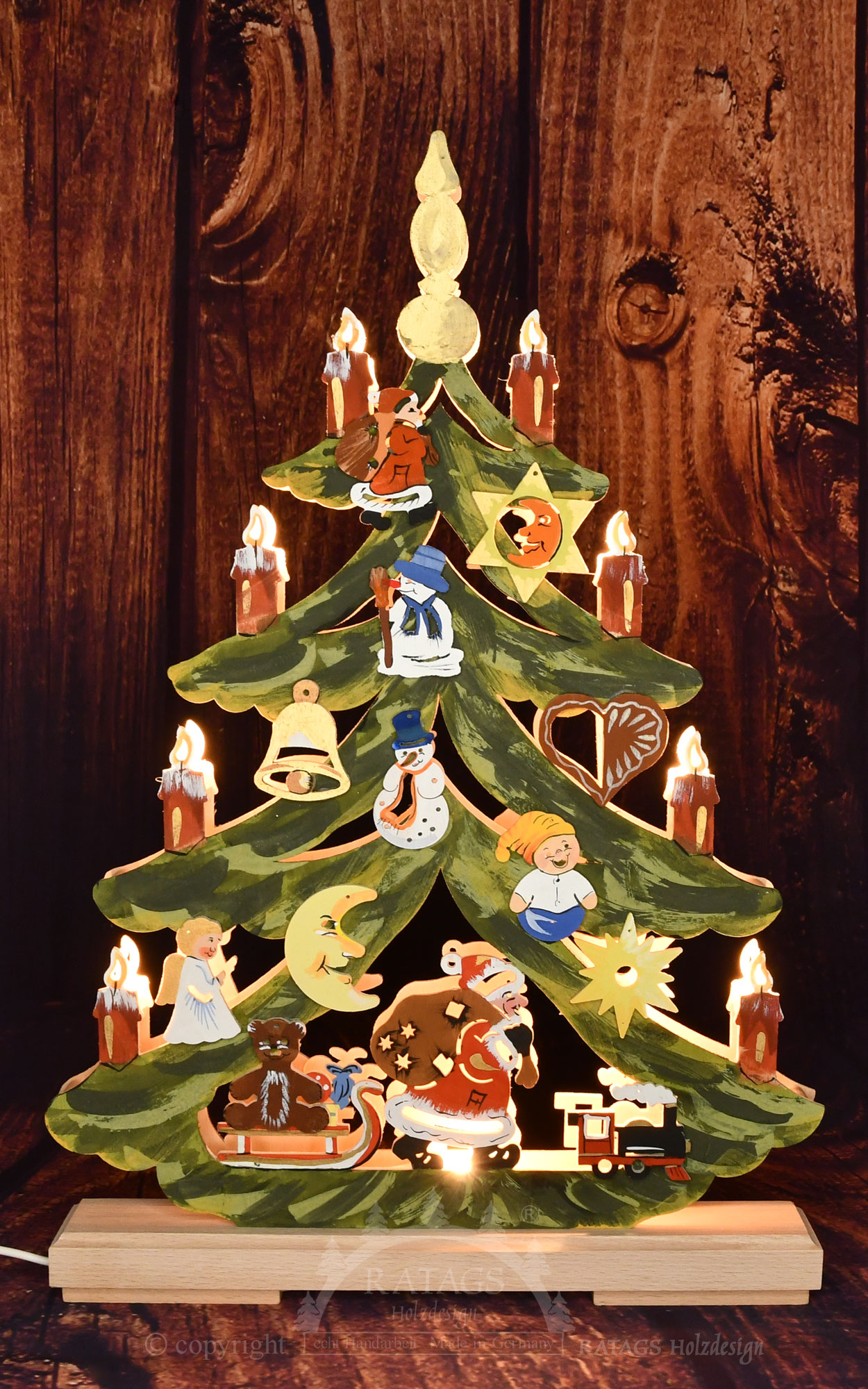 Malá jedle, ozdoba na stromek, ručně malovaná