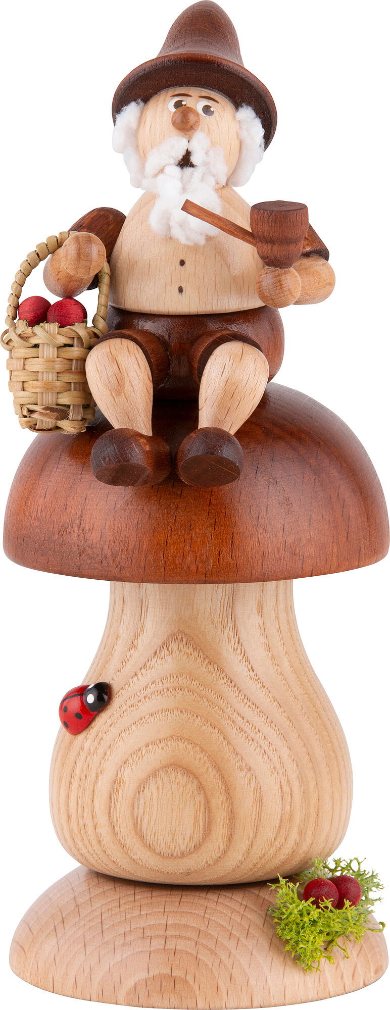 Räuchermann, Wichtel auf Braunkappe Höhe: 17 cm