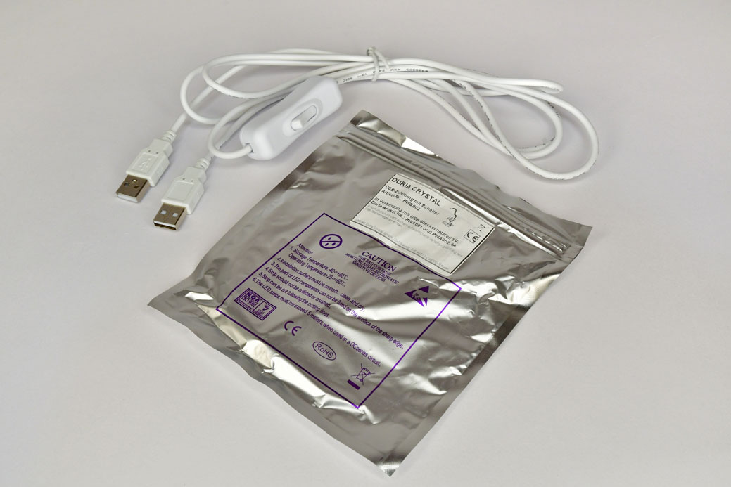 USB 2.0 Zuleitung 2m, Kabel weiß mit Schalter