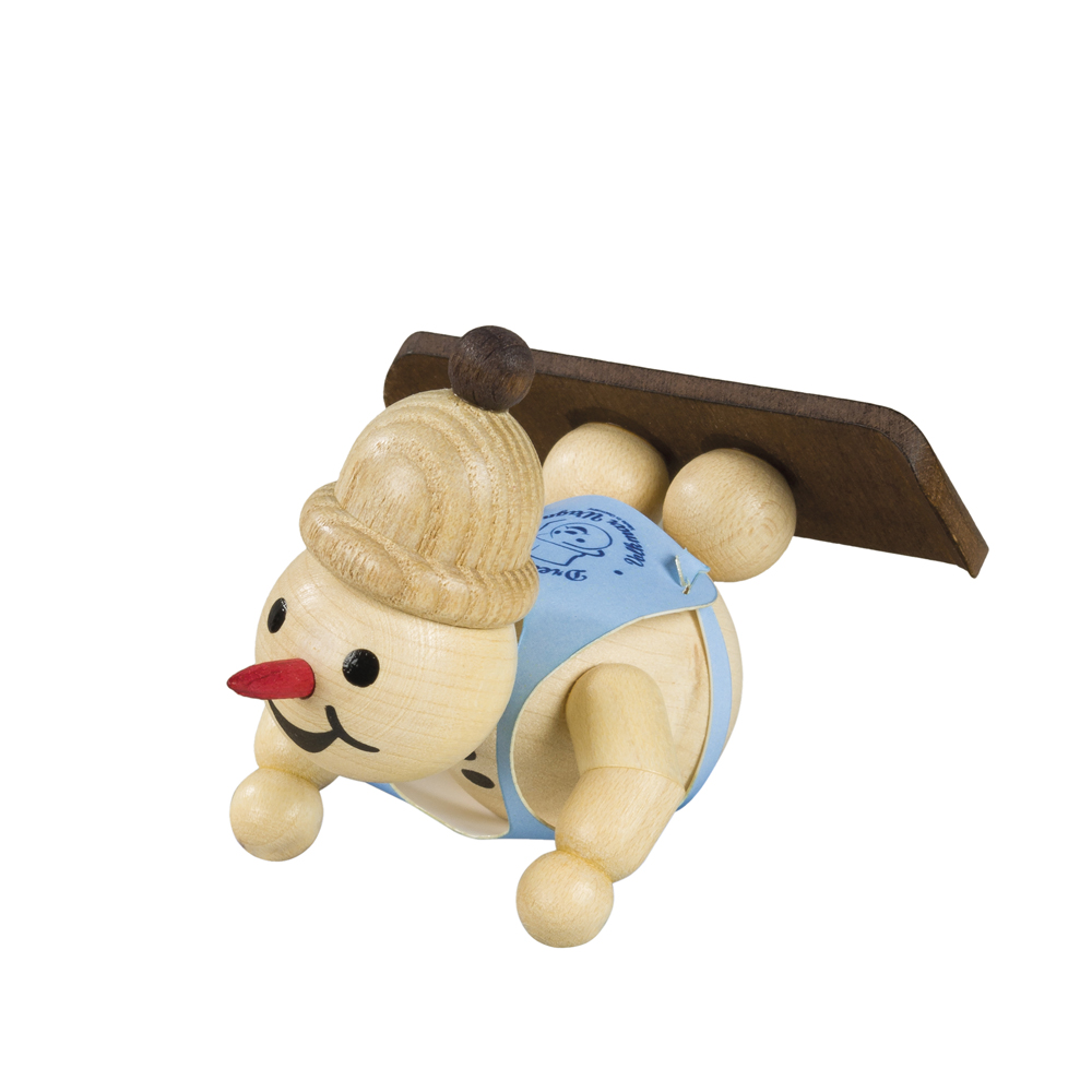 Junior beginner snowboarder lying down 4 cm