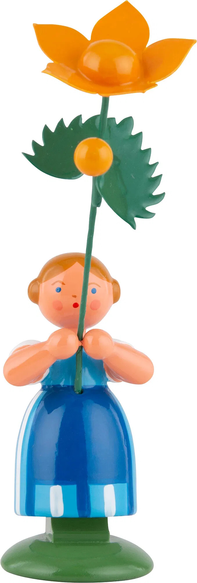 Girl with marsh marigold