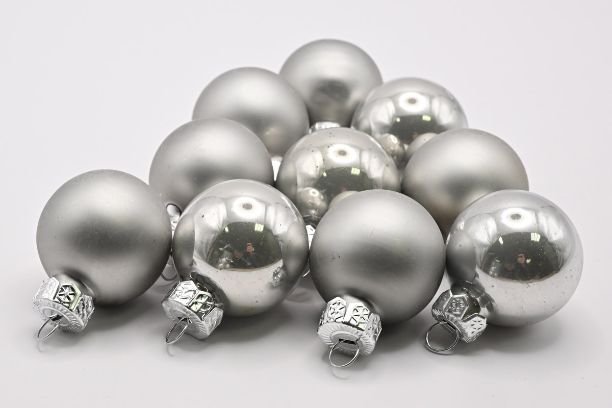 Bolas de cristal, 18 unidades, 30 mm, gris niebla combinado