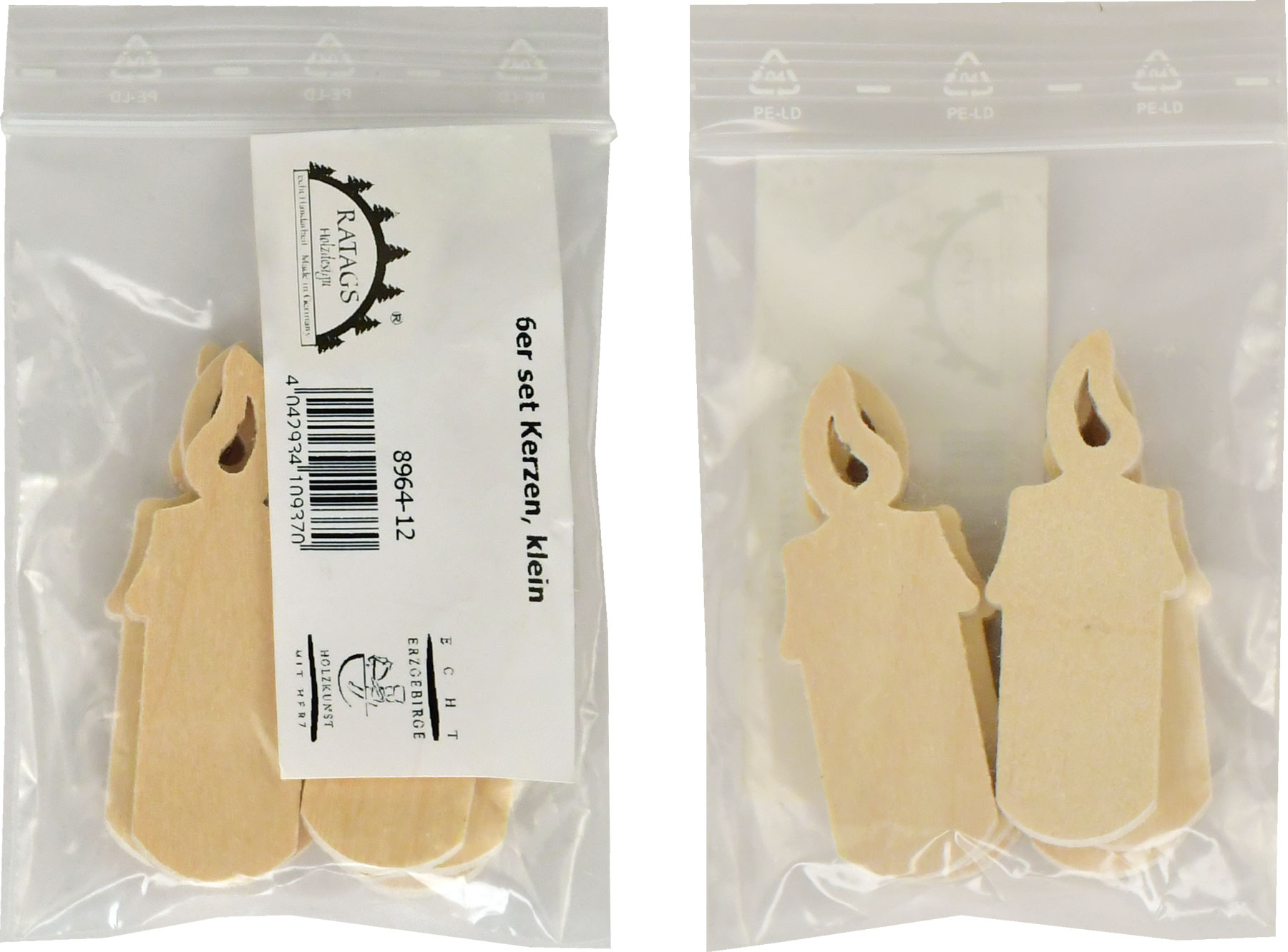 Set of 6 small candles