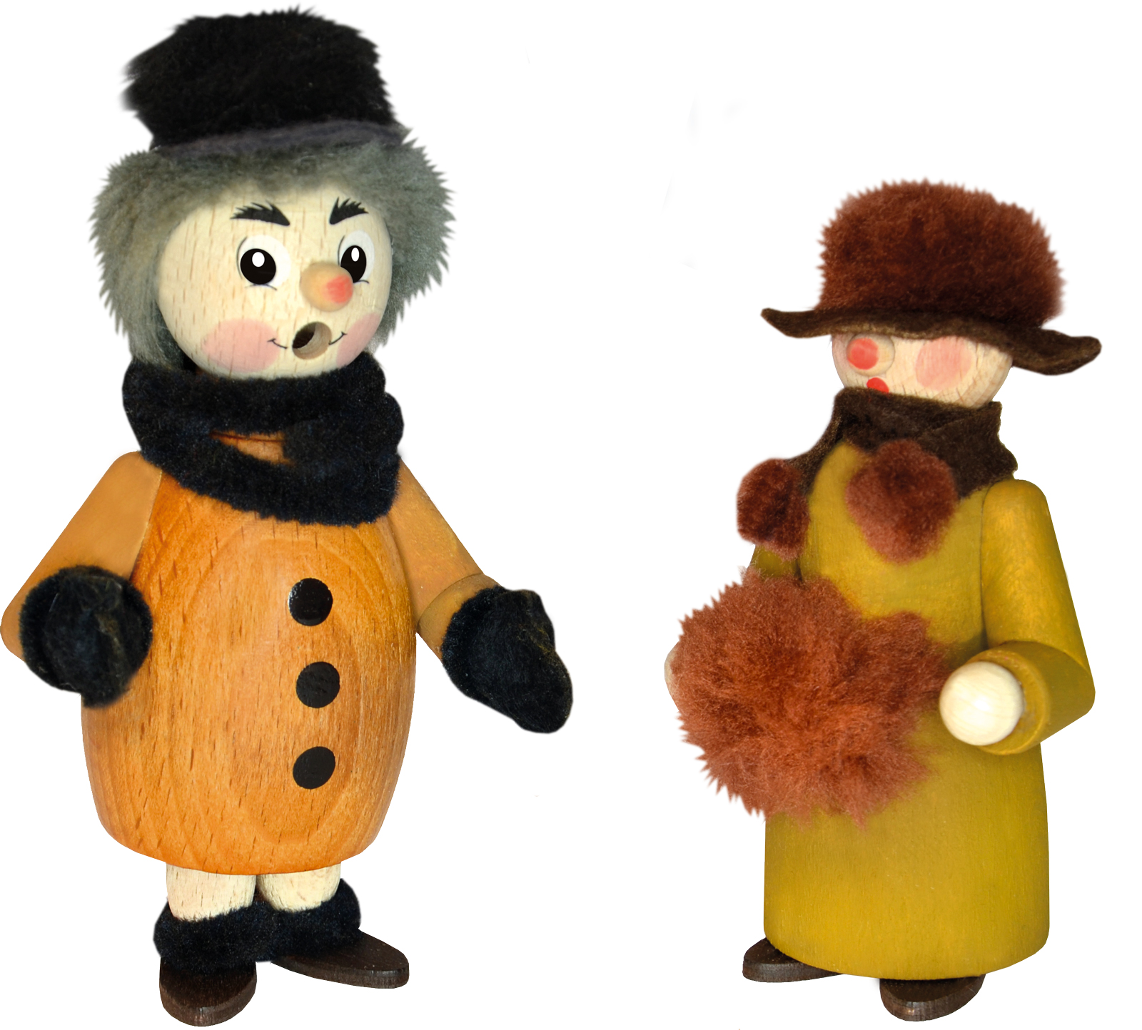 Räuchermännchen zum Basteln, Spaziergänger (RM) mit Ehefrau (Figur) Räuchermännchen zum Basteln, Spaziergänger (RM) mit Ehefrau (Figur)