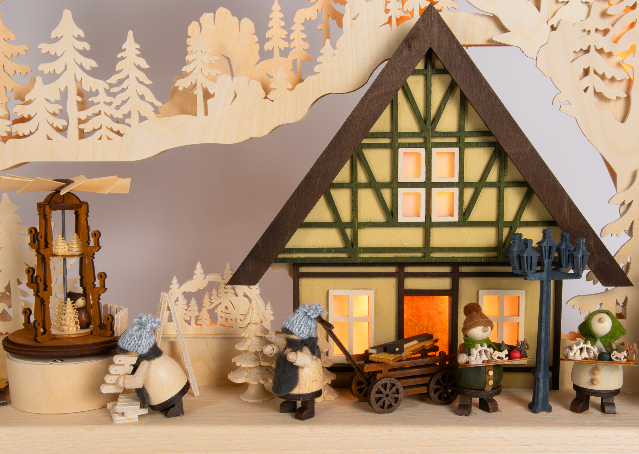 Large 3D Schwibbogen, Christmas market building