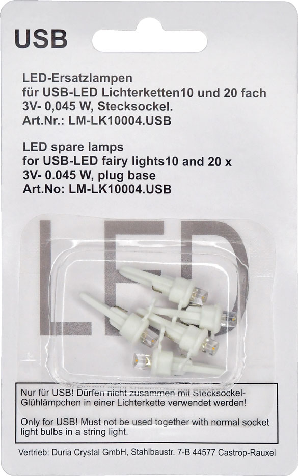 Ersatzlämpchen für USB-LED, 5 Stück für 10er und 20er USB-LED Lichterkette Ersatzlämpchen für USB-LED, 5 Stück für 10er und 20er USB-LED Lichterkette