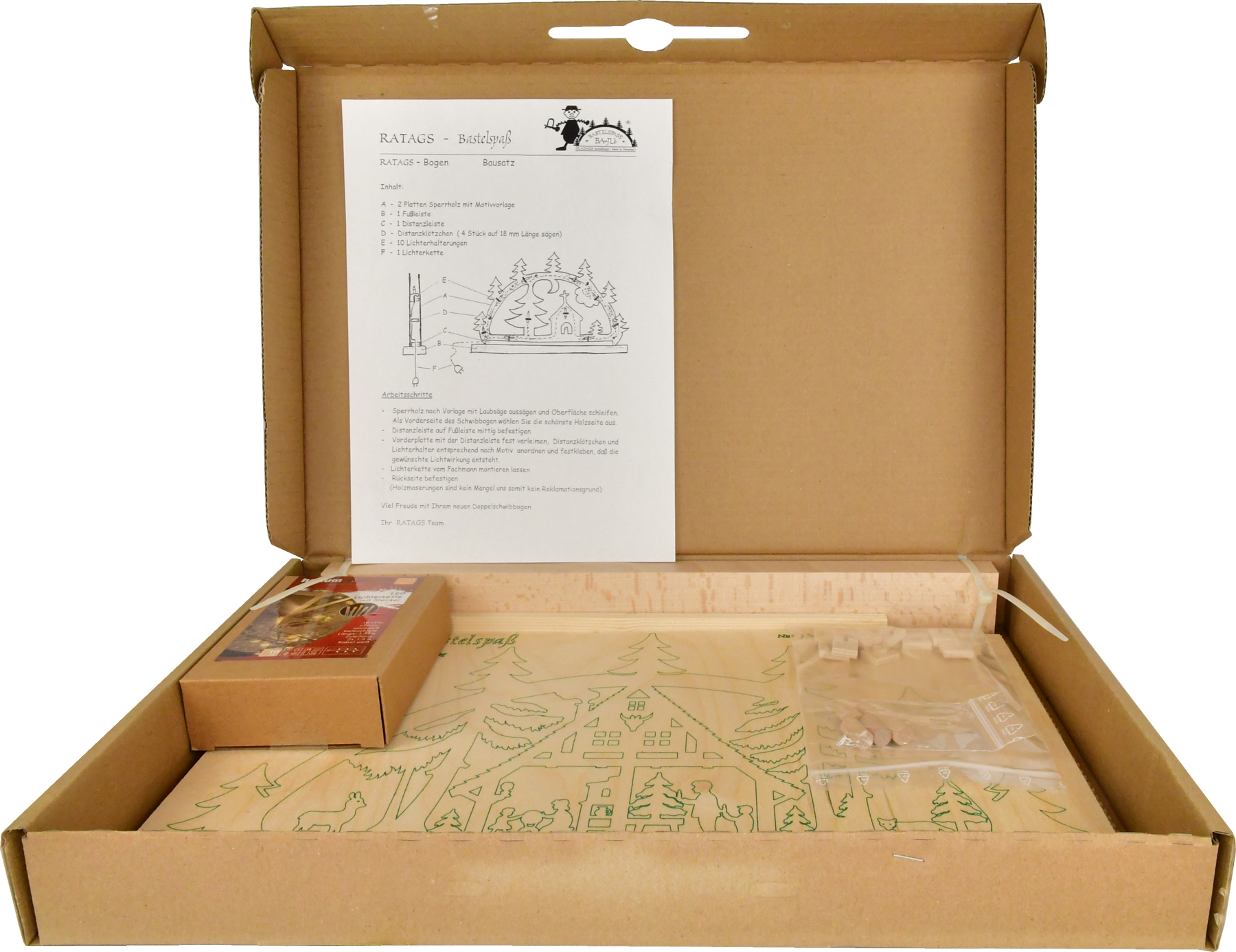 Schwibbogen to saw out yourself, small, Christmas parlour