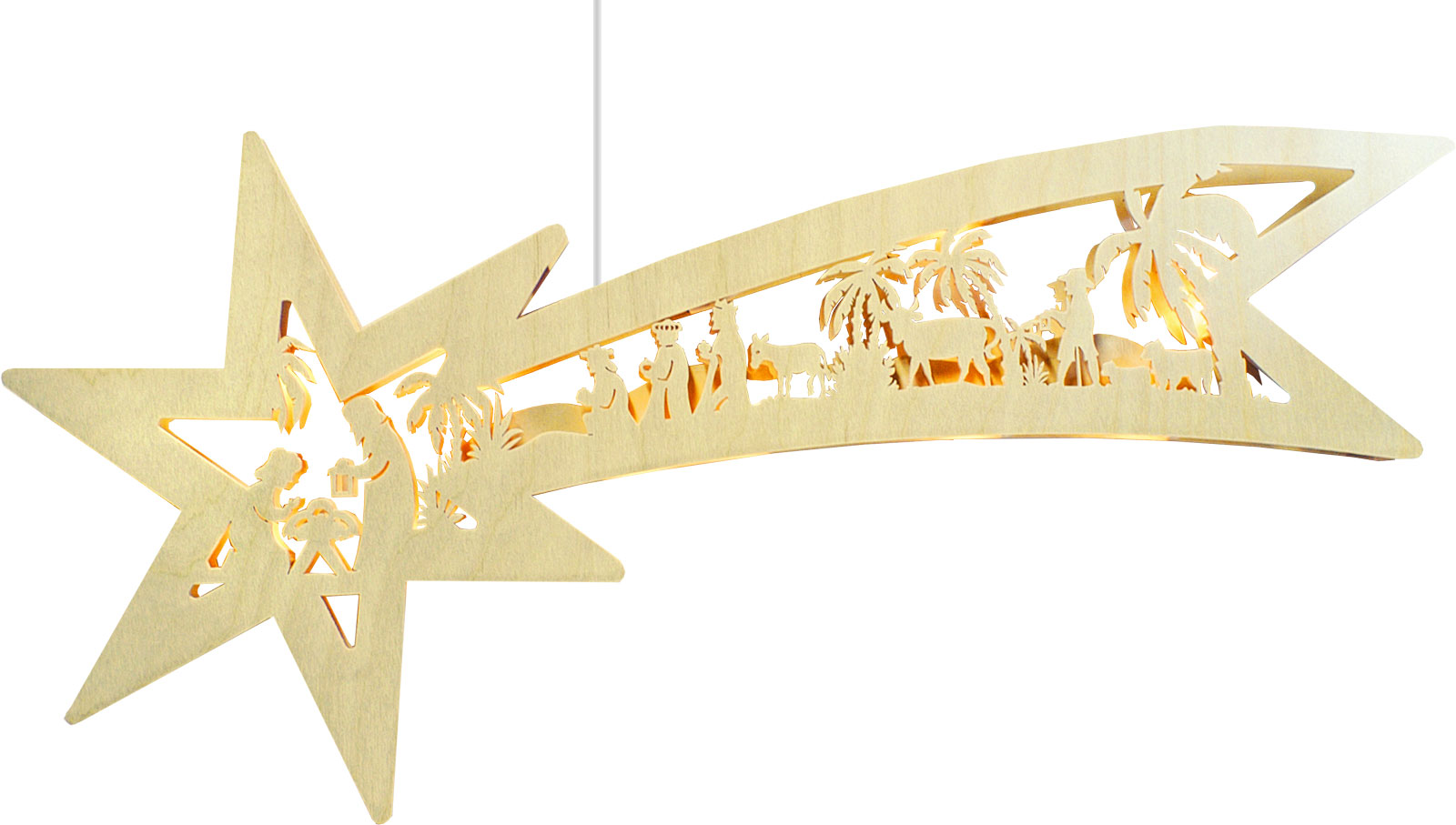 Window picture, illuminated, star trail, birth of Christ, LED strip