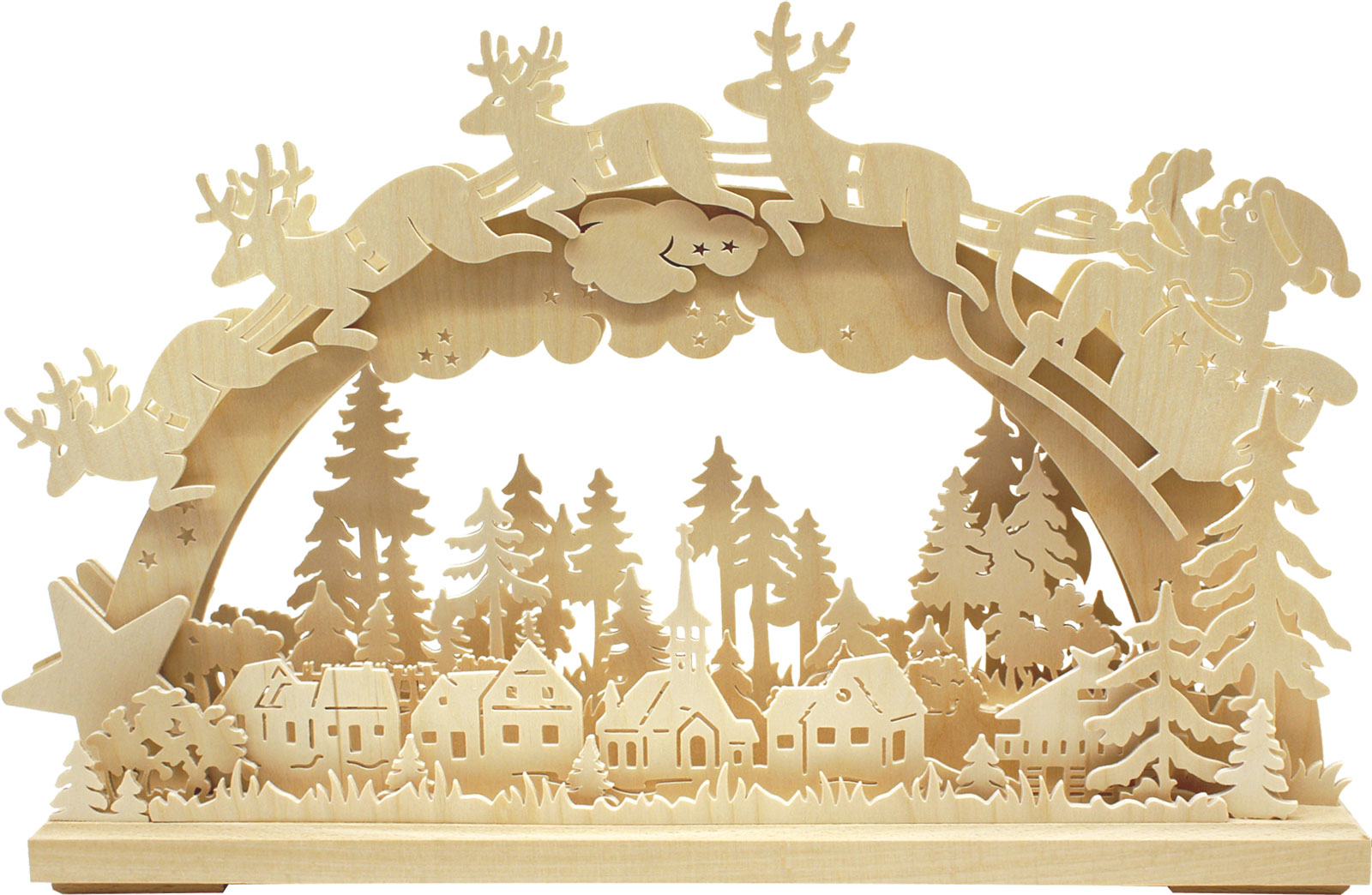 3D-Schwibbogen kl., Santa Claus, Raureif