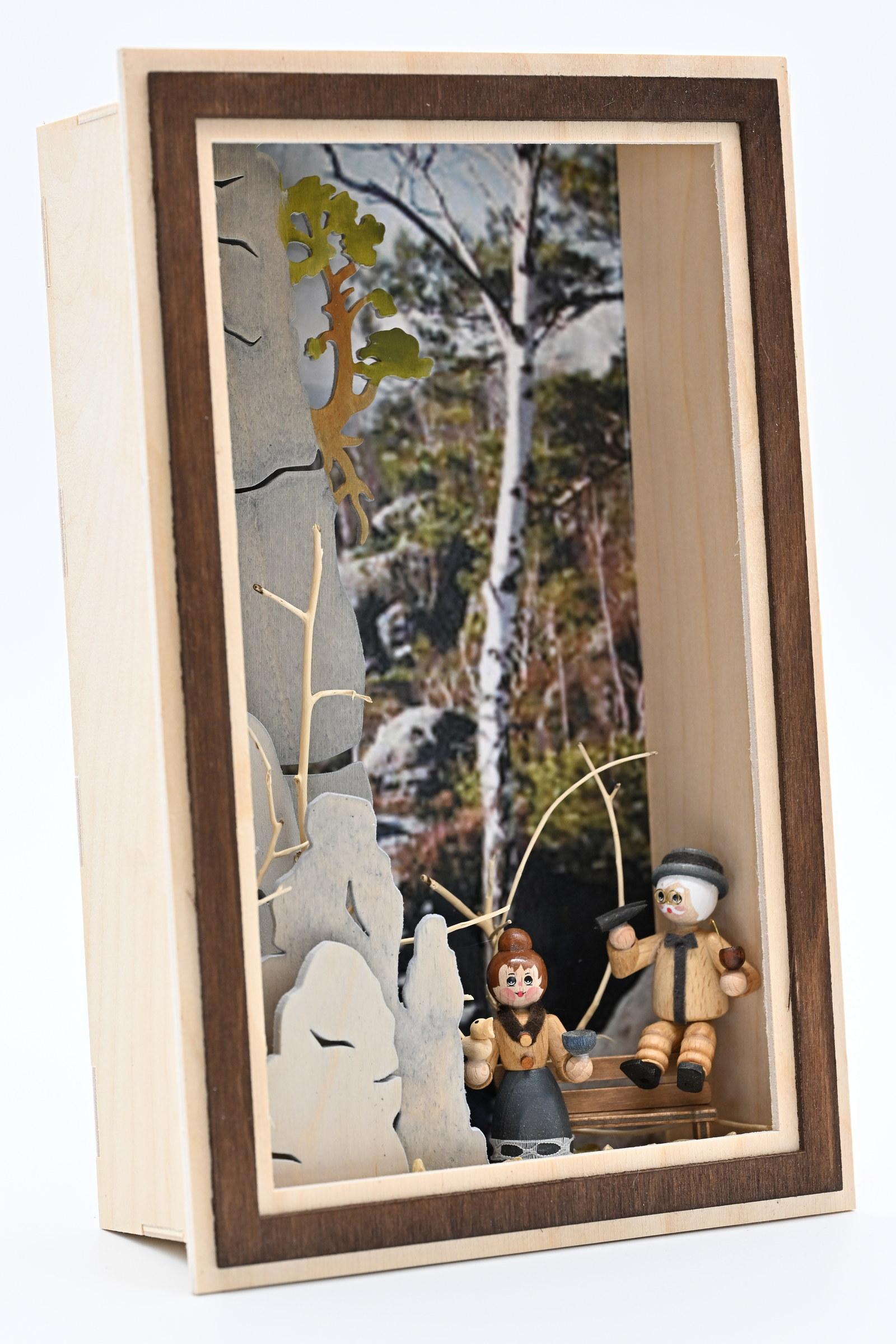 3D-Wandbild, Paar am Fels