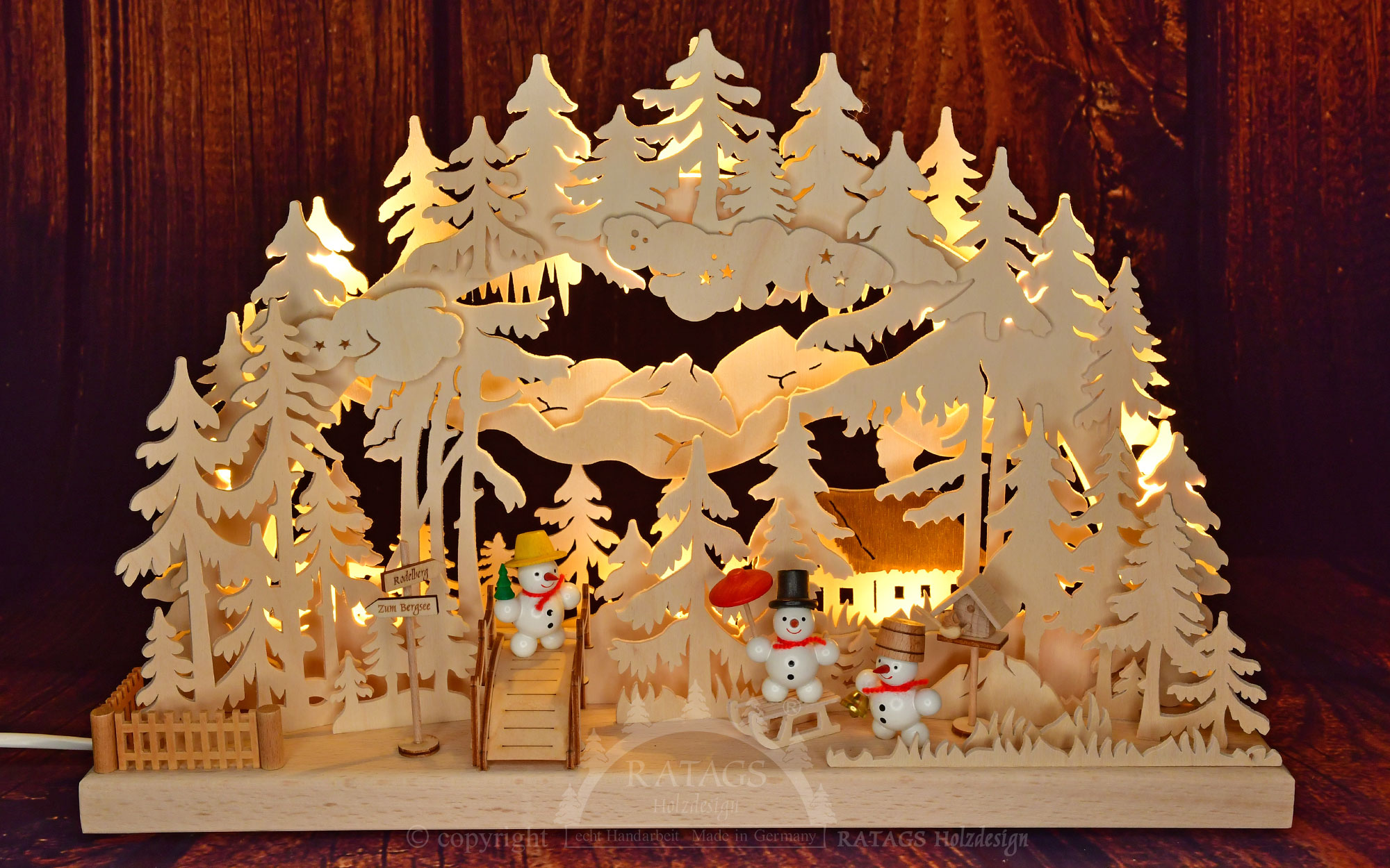 Arco luminoso 3D pequeño, paraíso de muñecos de nieve, Zenker SM