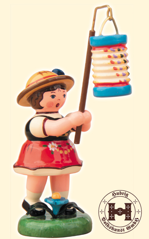 Figure, girl with lantern, approx. 8 cm