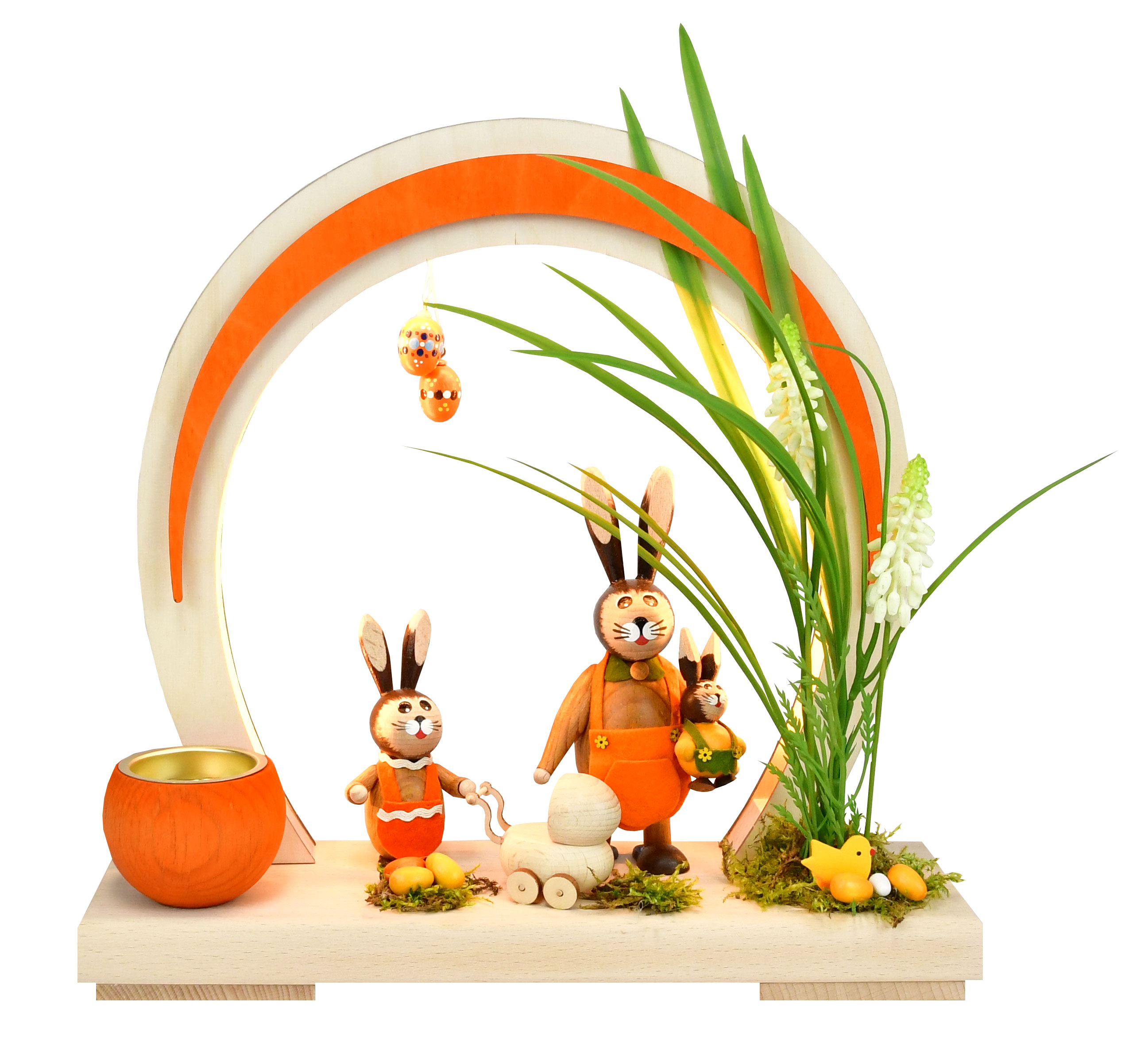 Romantic Easter light, LED, round, orange, half USB, 2.30 m cable
