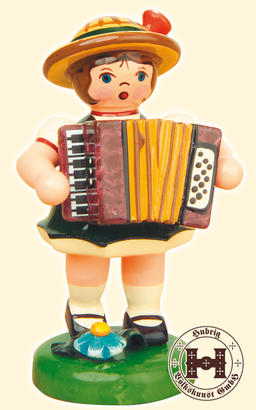 Figure, girl with accordion, approx. 6.5 cm