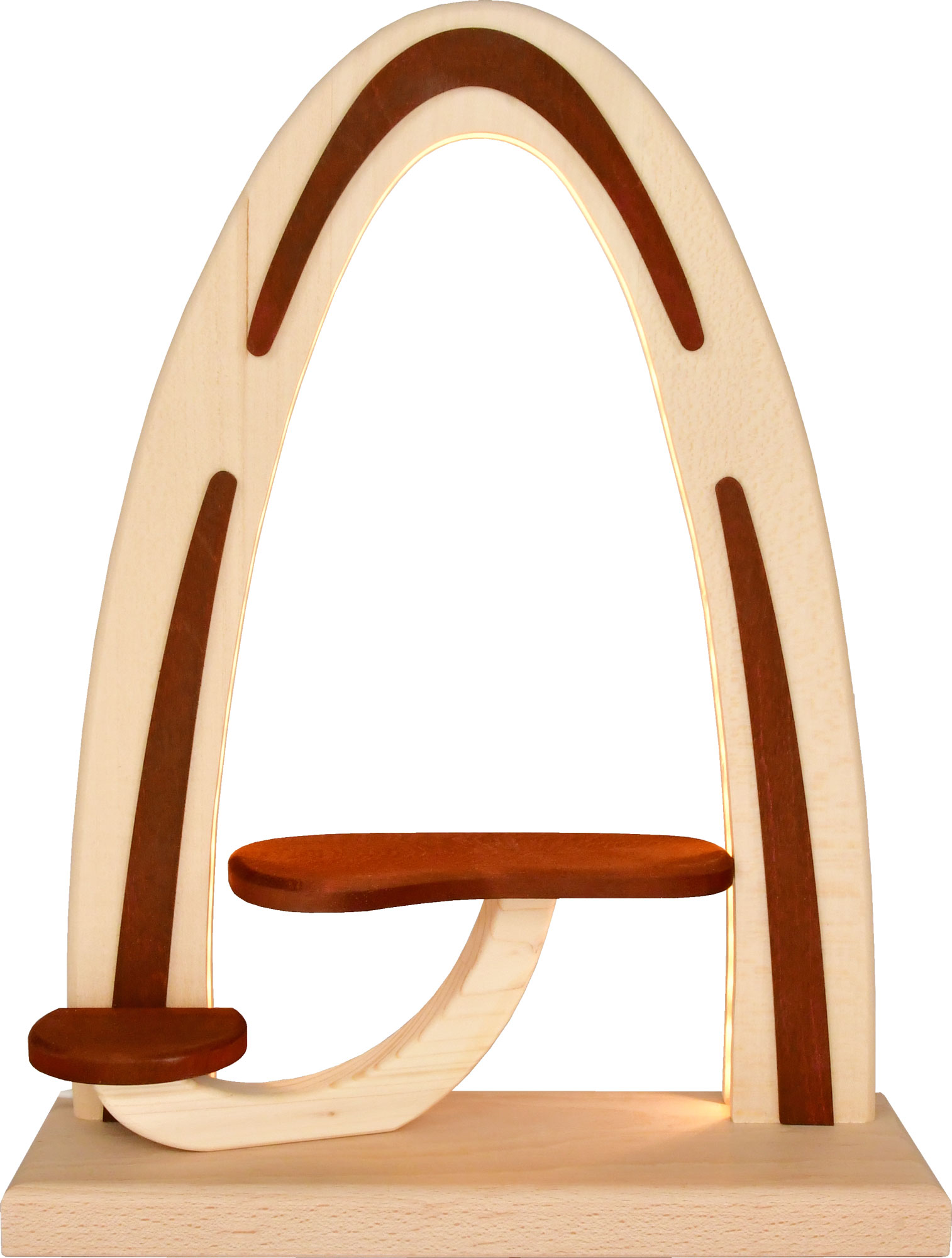 Arco de madeira maciça, sem acessórios, vermelho