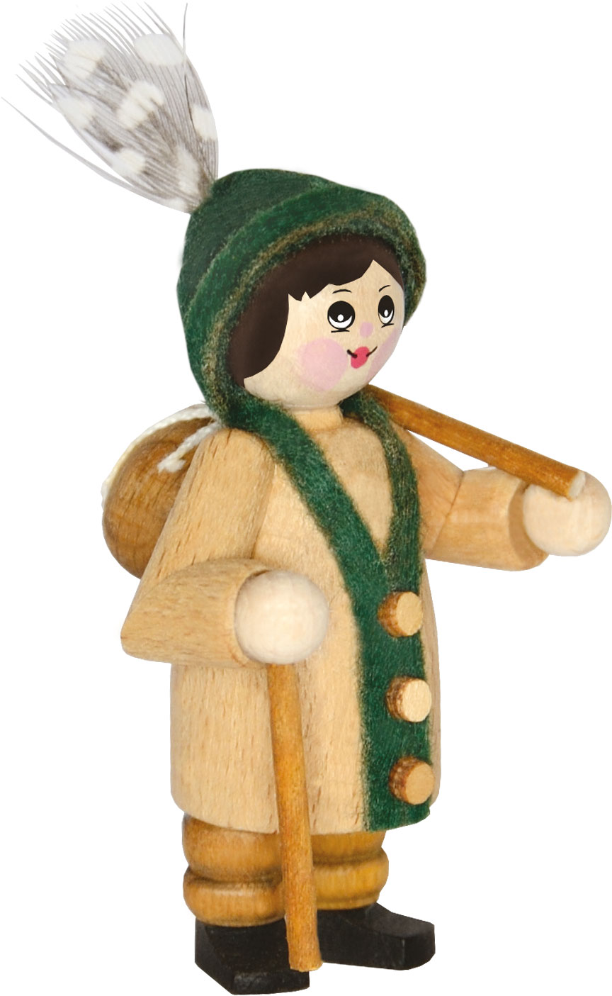 Figure, hiker with stick, green hat