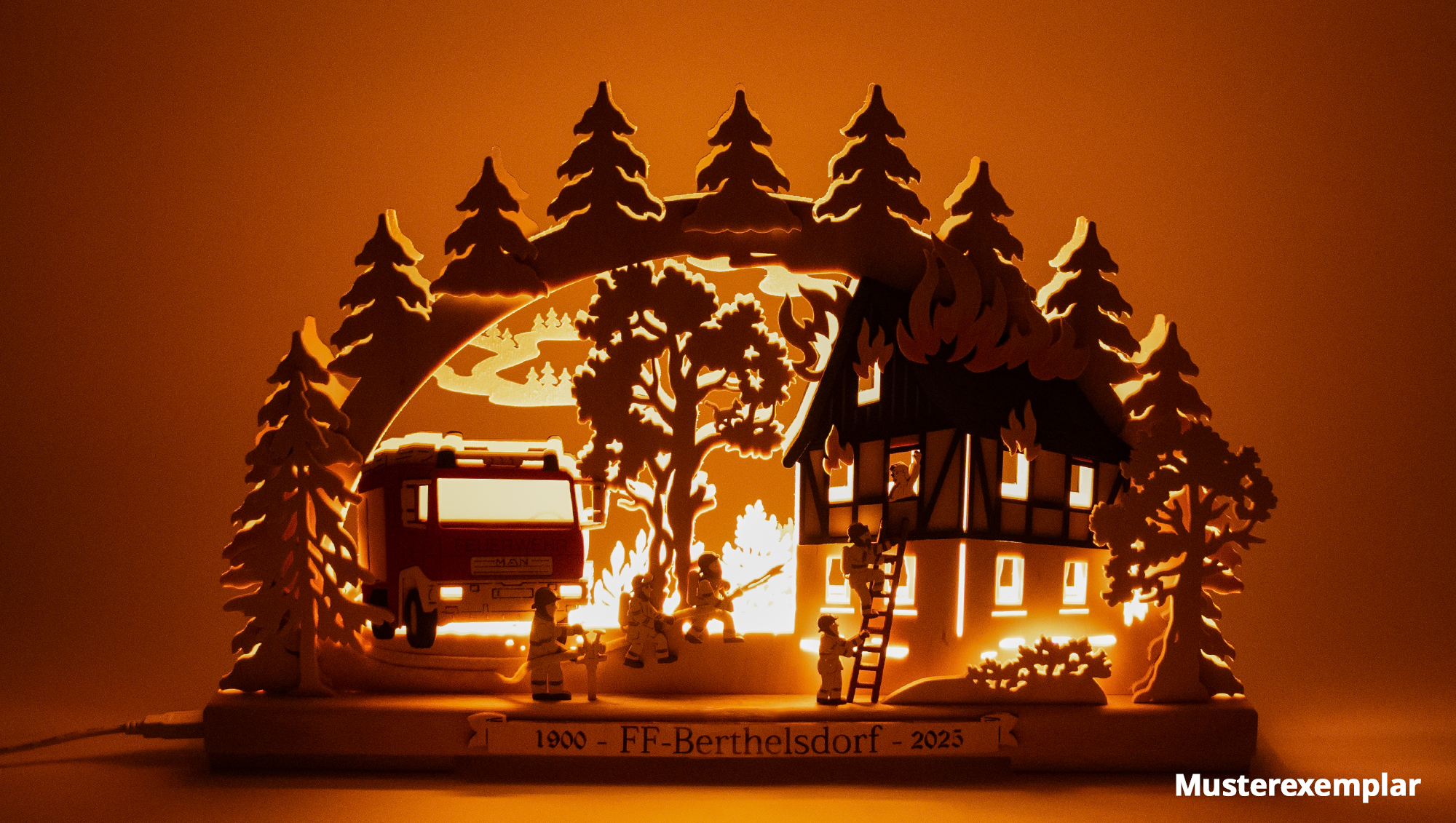 Small candle arch, fire brigade, individually customisable