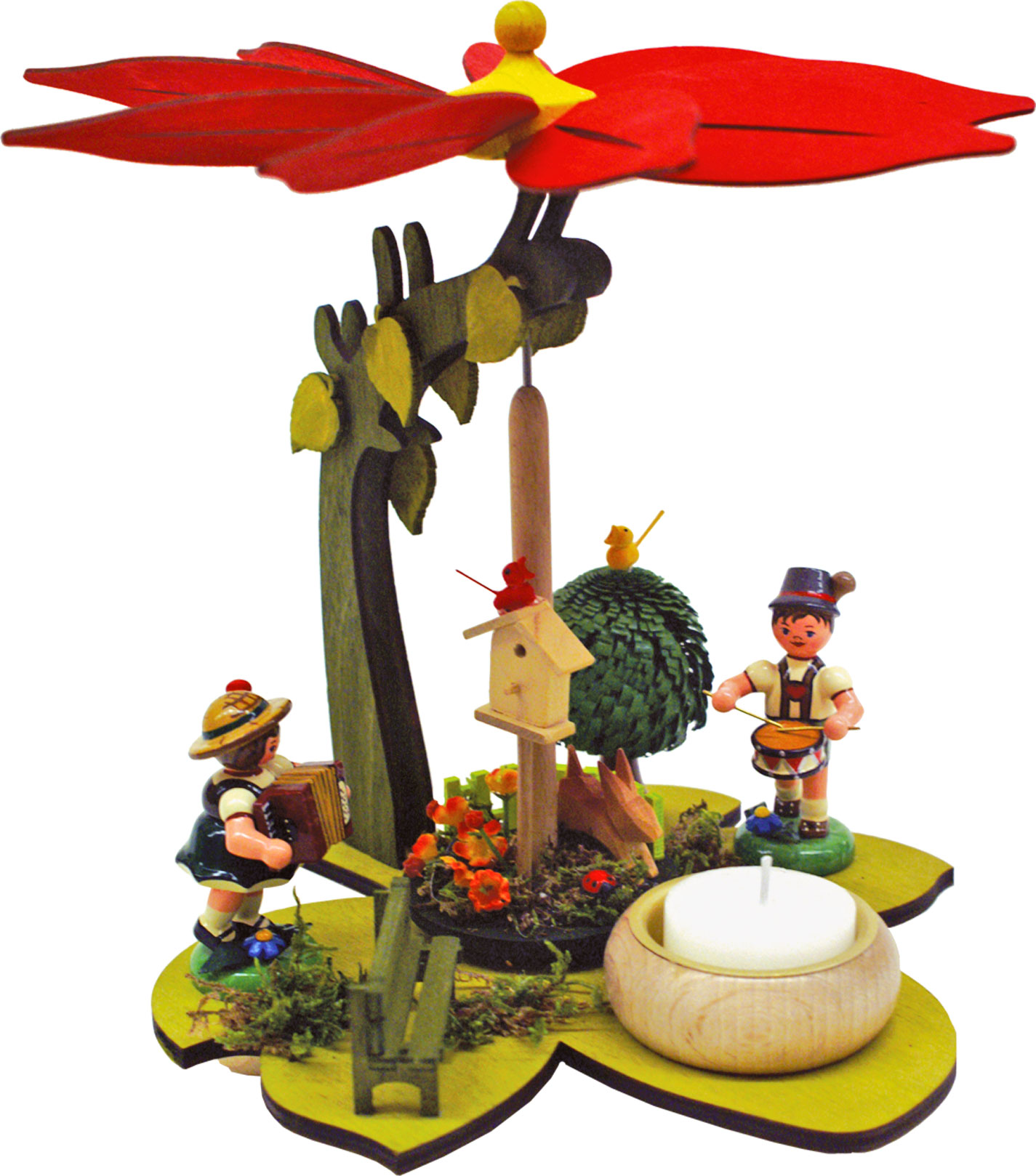 Spring pyramid with musical children