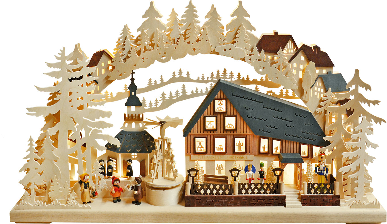 3D-Schwibbogen groß, Pyramidenhaus Seiffen 3D-Schwibbogen groß, Pyramidenhaus Seiffen