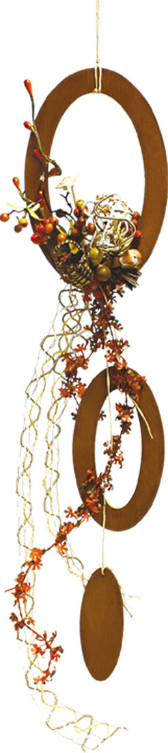 SPECIAL OFFER - Room decoration for crafting, oval natural, white bow