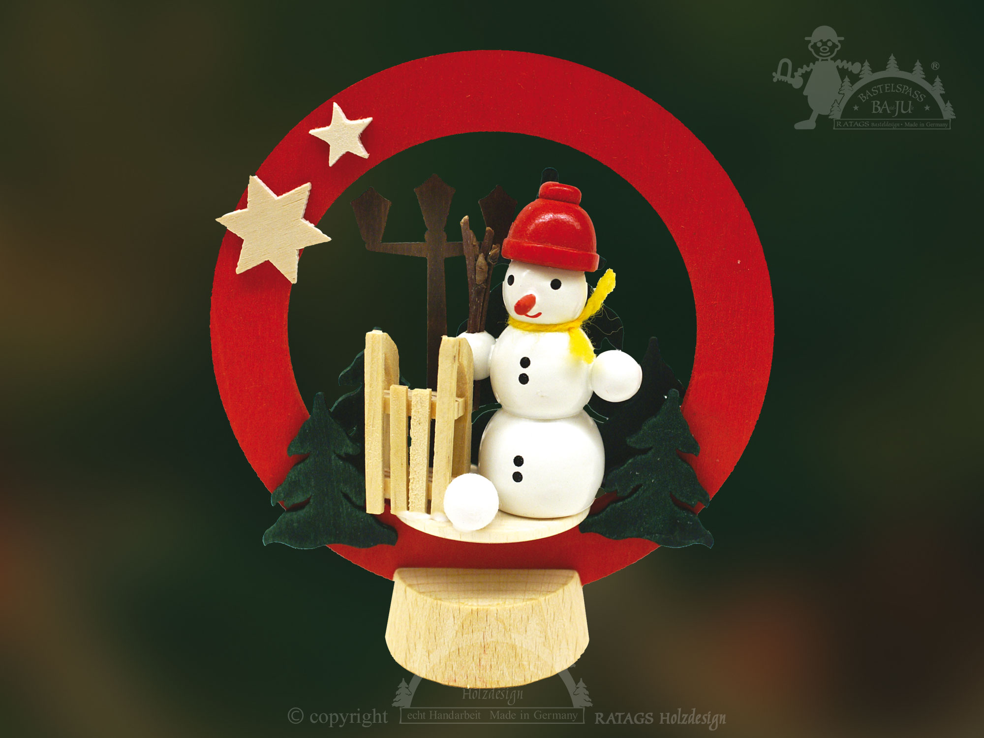 Sockelring zum Basteln, Schneemann mit S