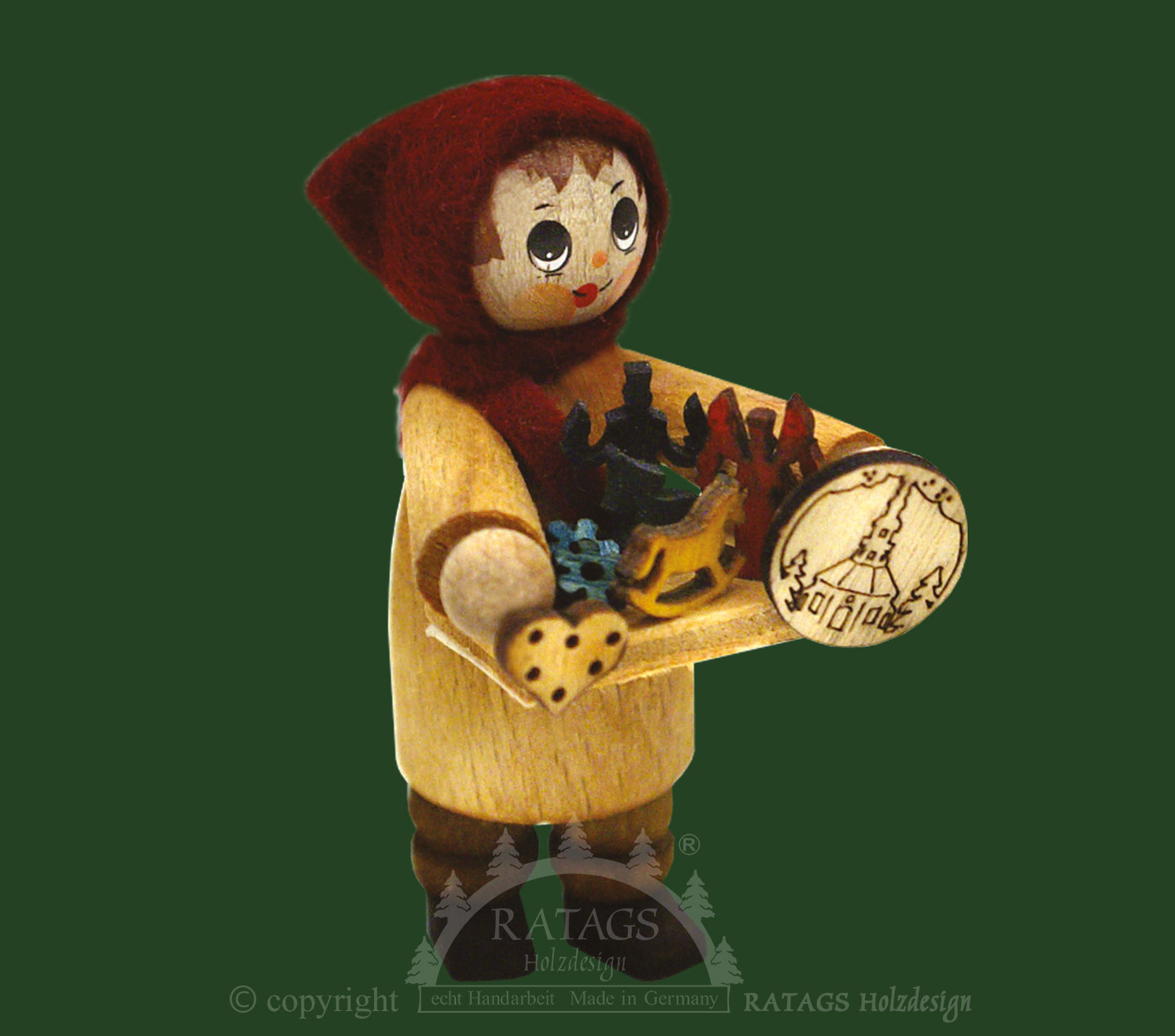 Figur, Weihnachtsmarktfrau, rotes Kopftuch Figur, Weihnachtsmarktfrau, rotes Kopftuch