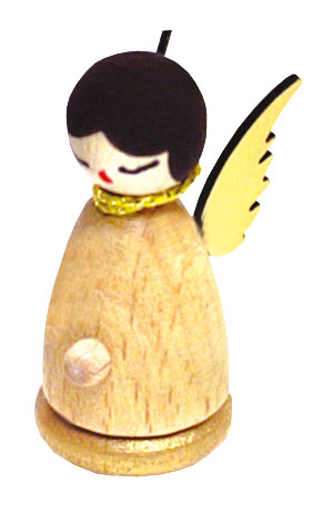 Figur, Mini-Engel mit Notenblatt, natur