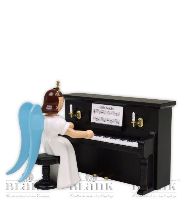 Long-skirted angel at the piano, coloured
