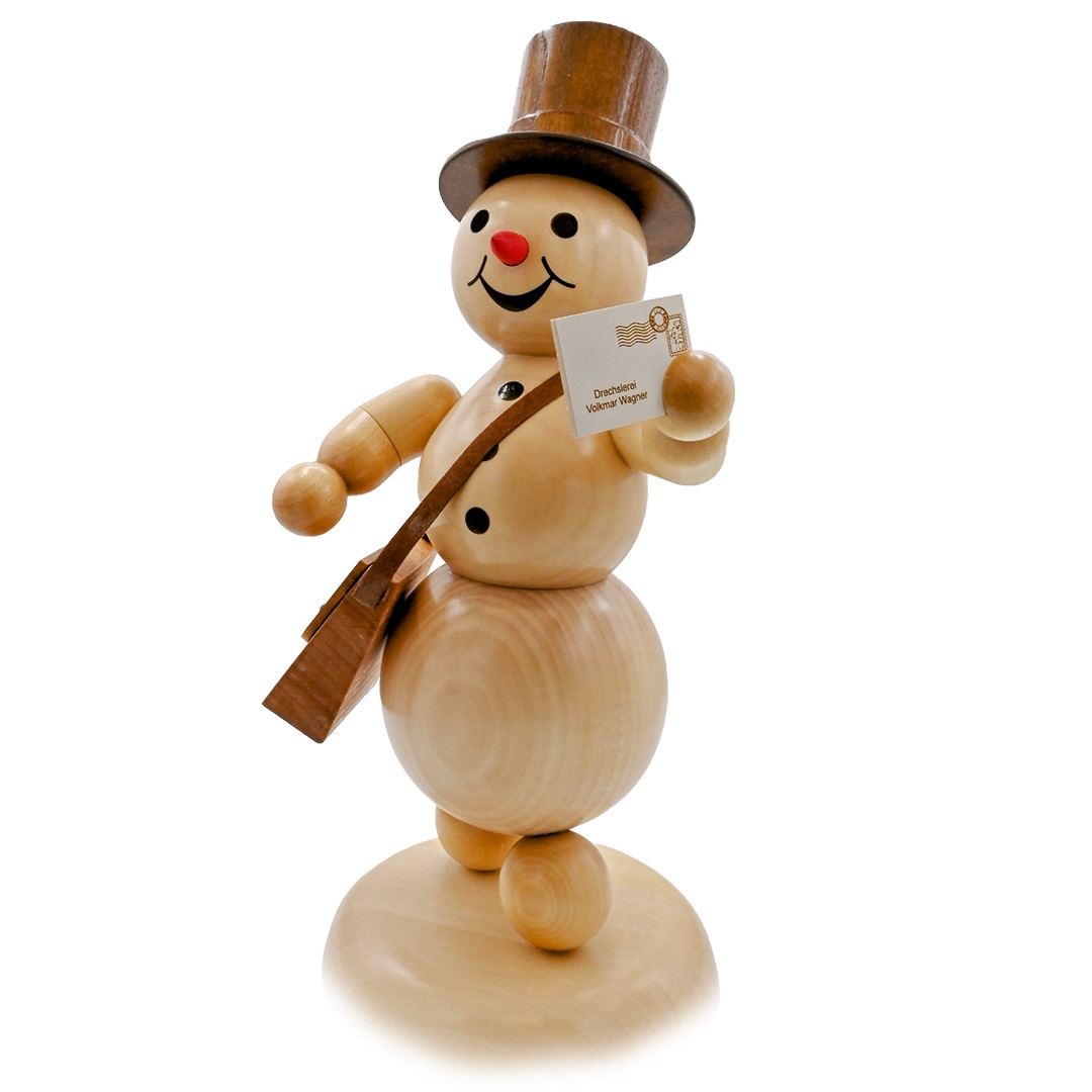 Schneemann Briefträger  32 cm