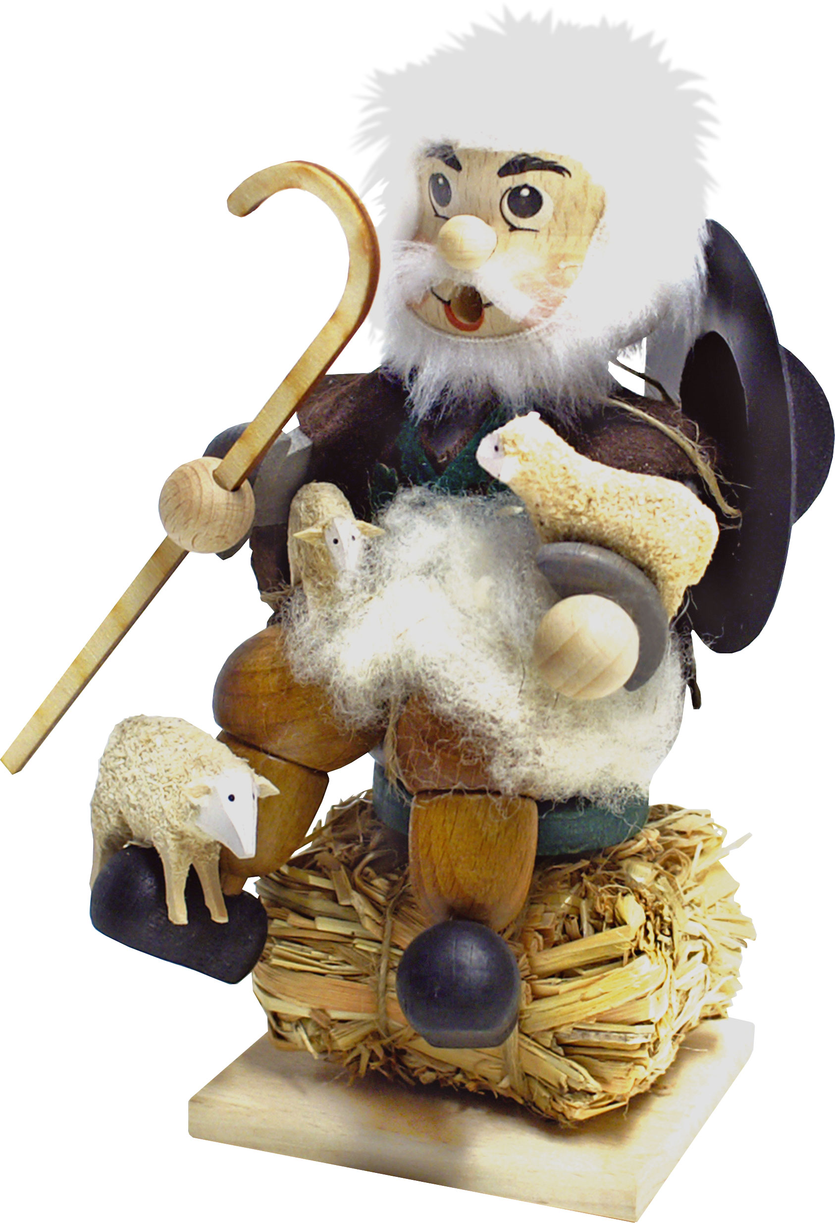 Kantenhocker, Schäfer auf Strohballen Kantenhocker, Schäfer auf Strohballen