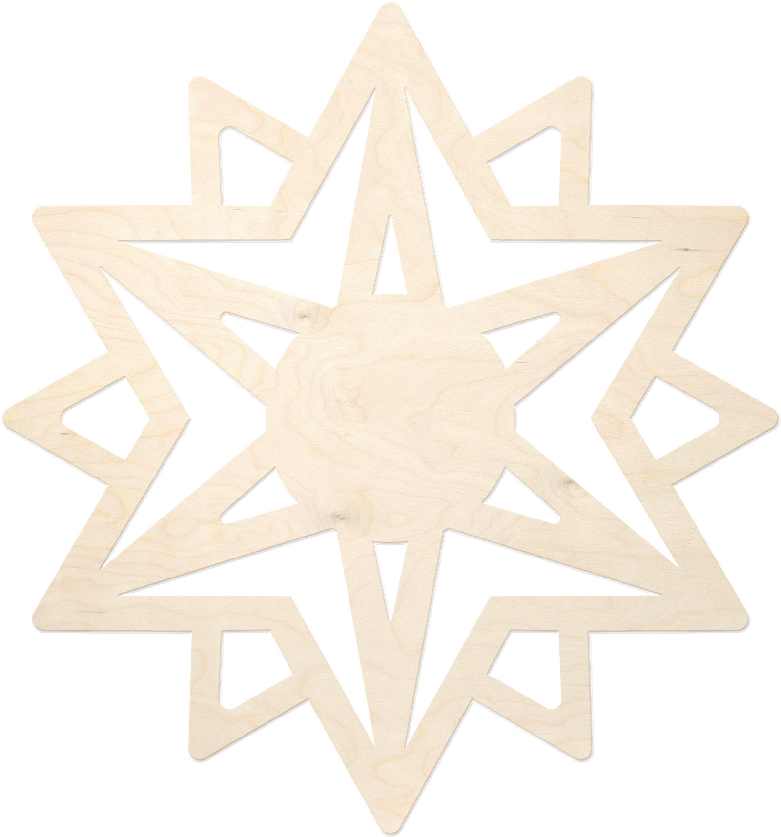 3D tree decorations for crafting, star, for sawing out