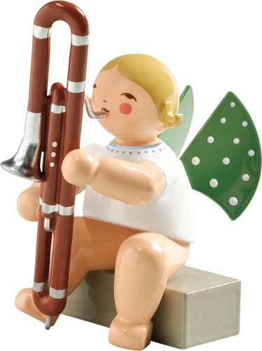 Engel mit Kontrafagott blondes Haar