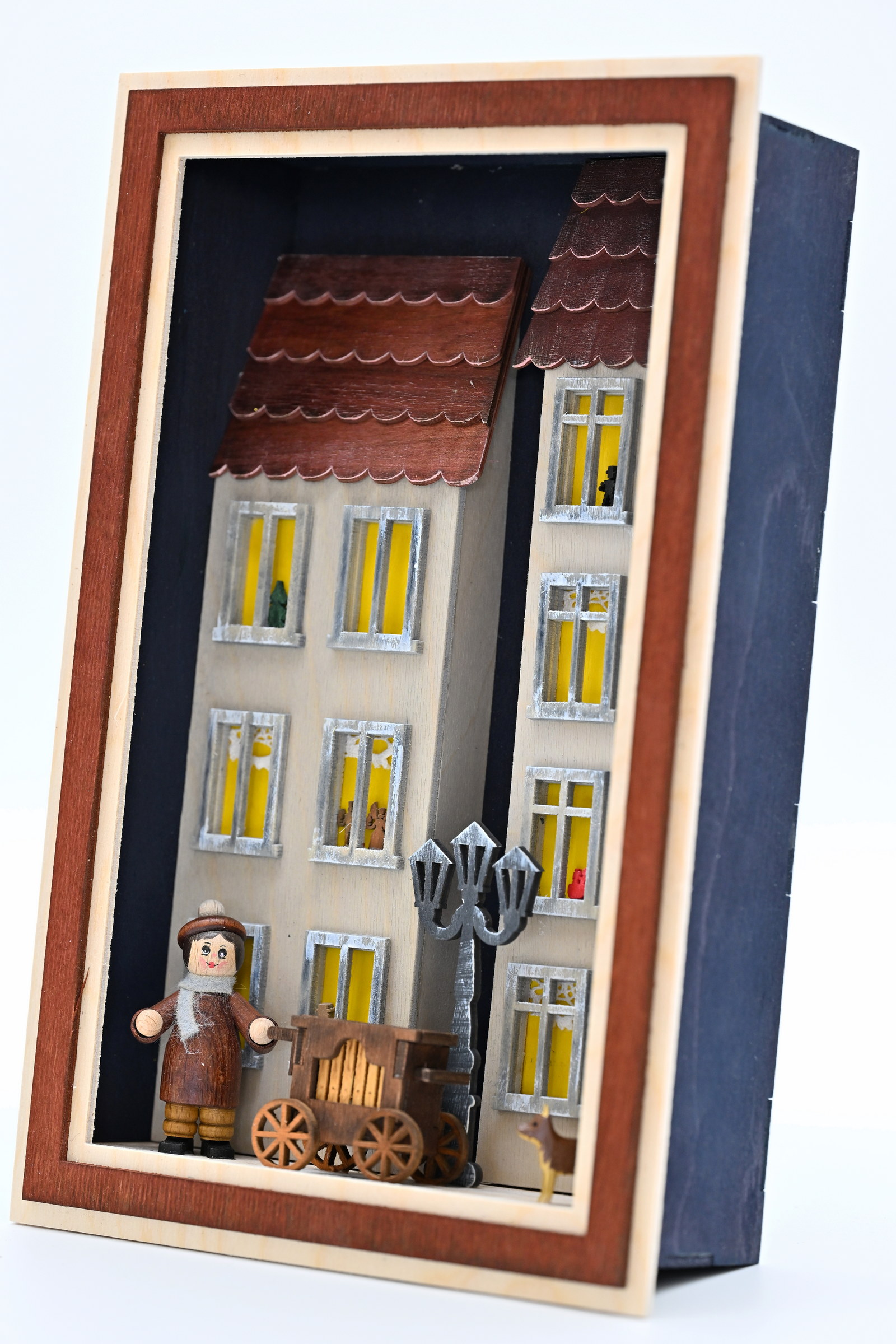 3D-Wandbild, Leierkasten bei Nacht