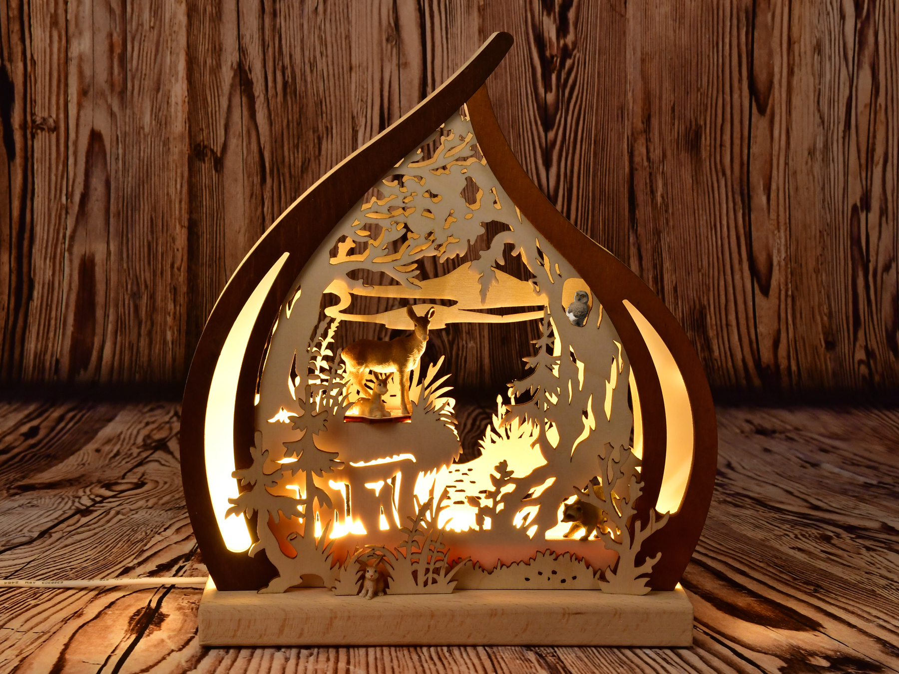 Romantic lamp, forest animals LED strip, USB