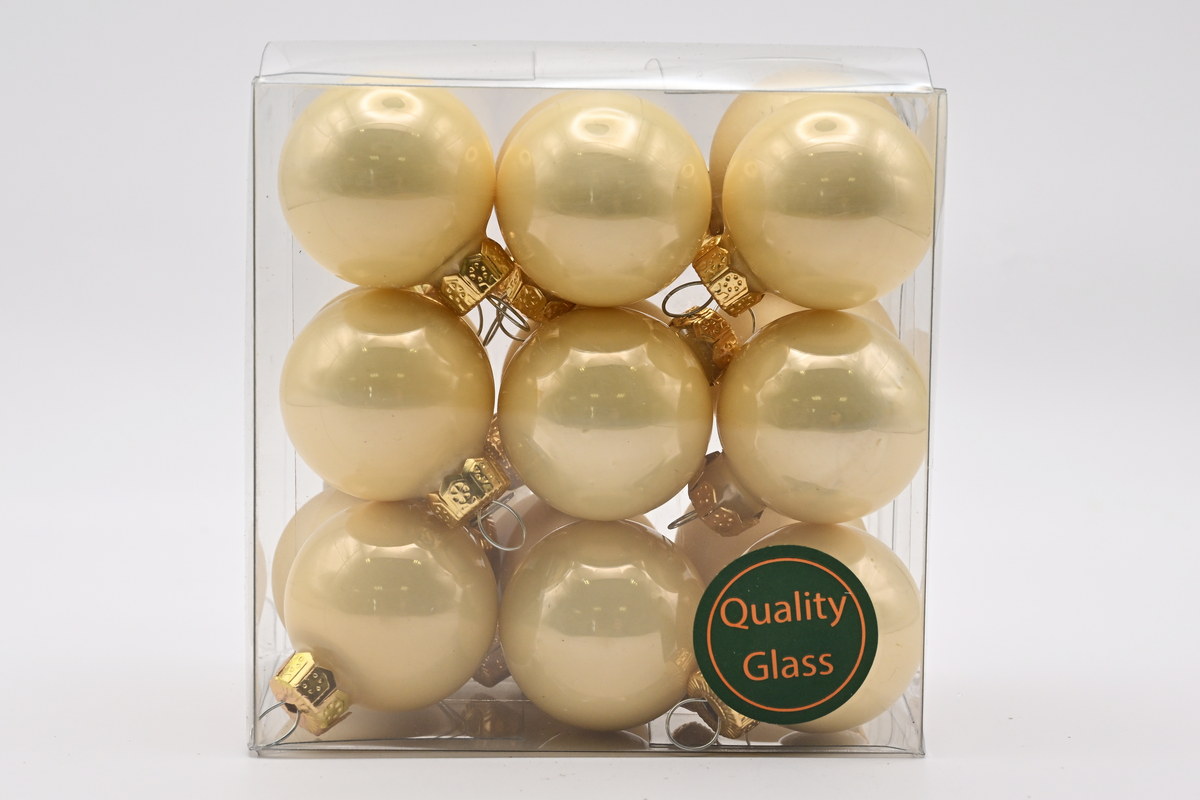 cb. 18 glassballs/cap champagne combi