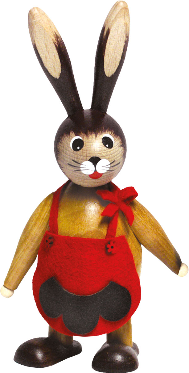 Knuffi rabbit woman, red apron