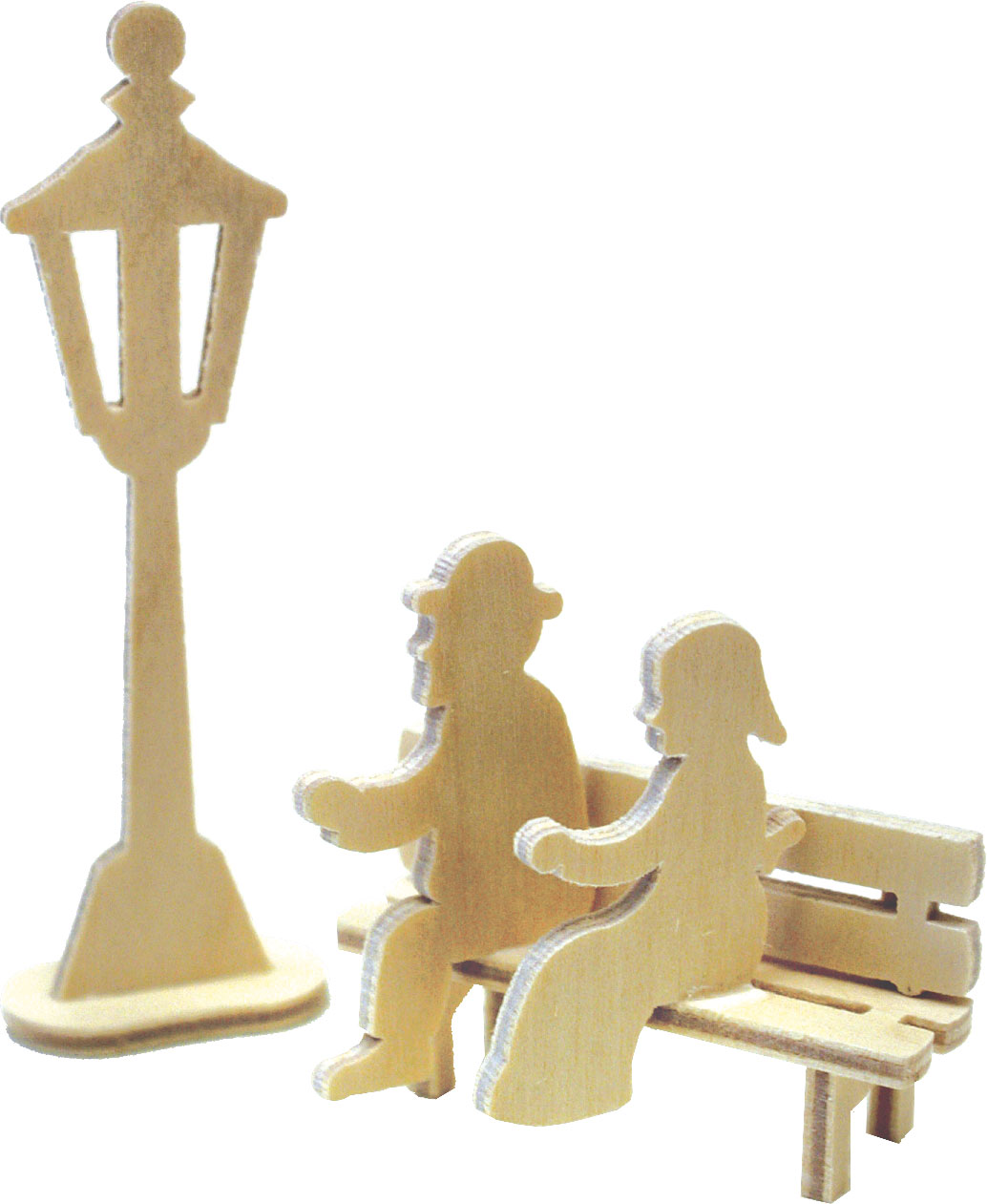 Steckfiguren zum Basteln, Bank, Figuren, Laterne