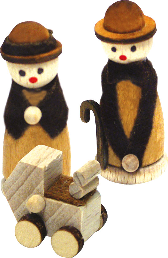 Miniaturfiguren, 2er Set, Eltern mit Kind