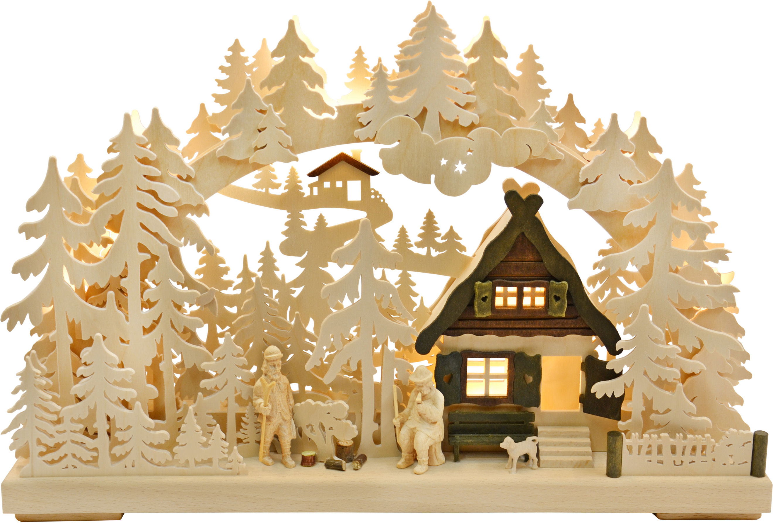 3D candle arch, small, hunter with dog