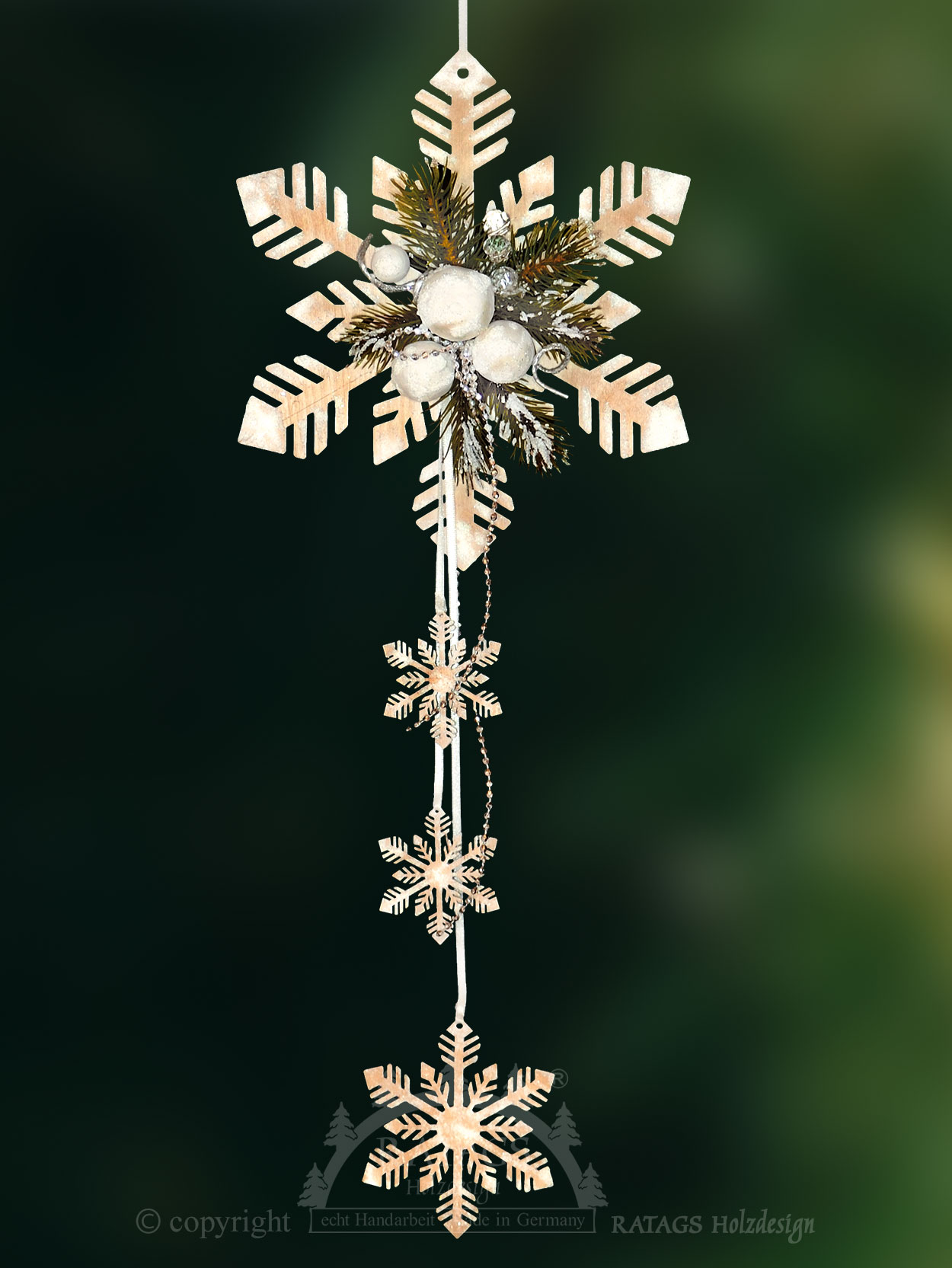 Window decoration, snow crystal, floristically decorated hoarfrost, special offer
