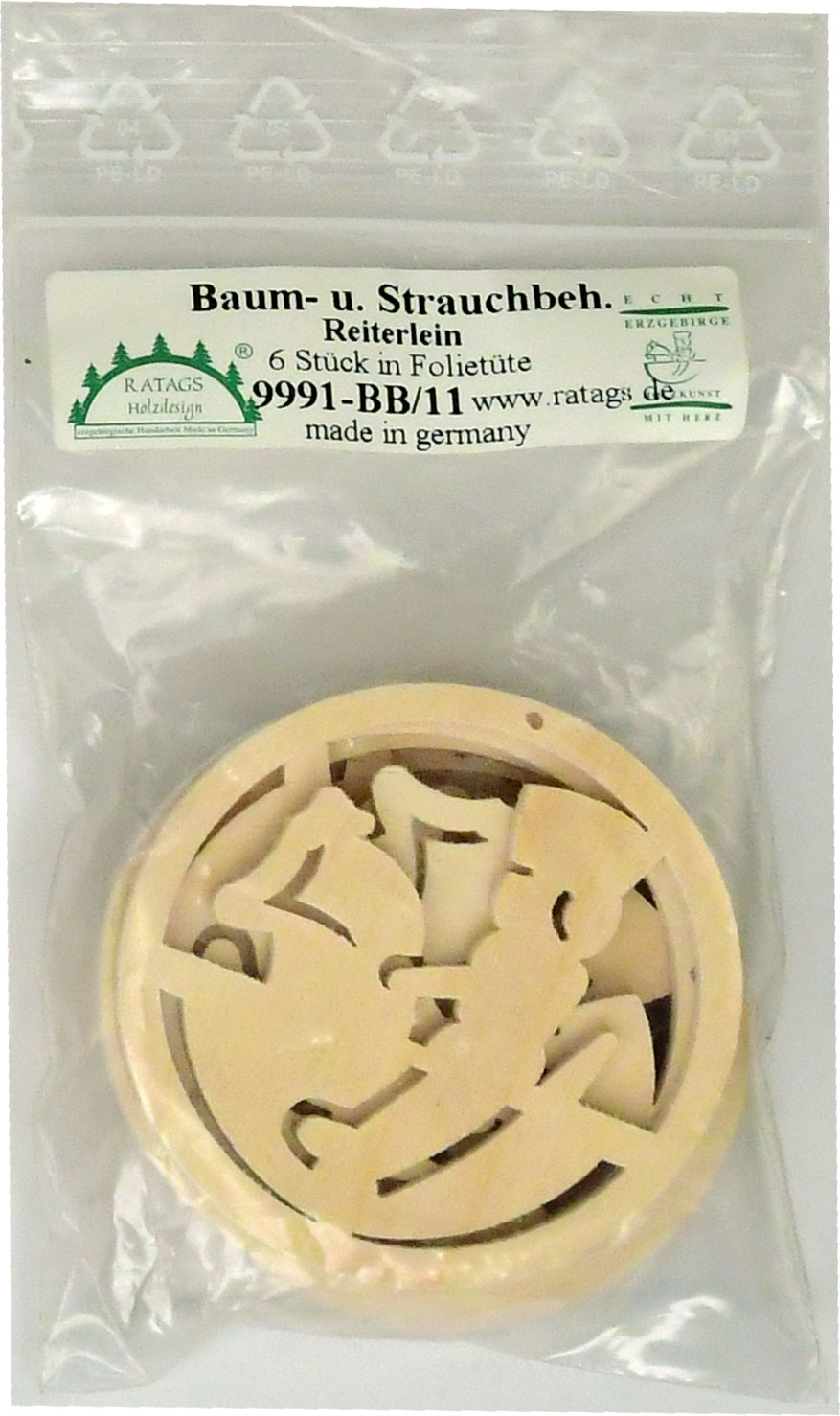 Miniature horseman, 6 pieces, foil bag