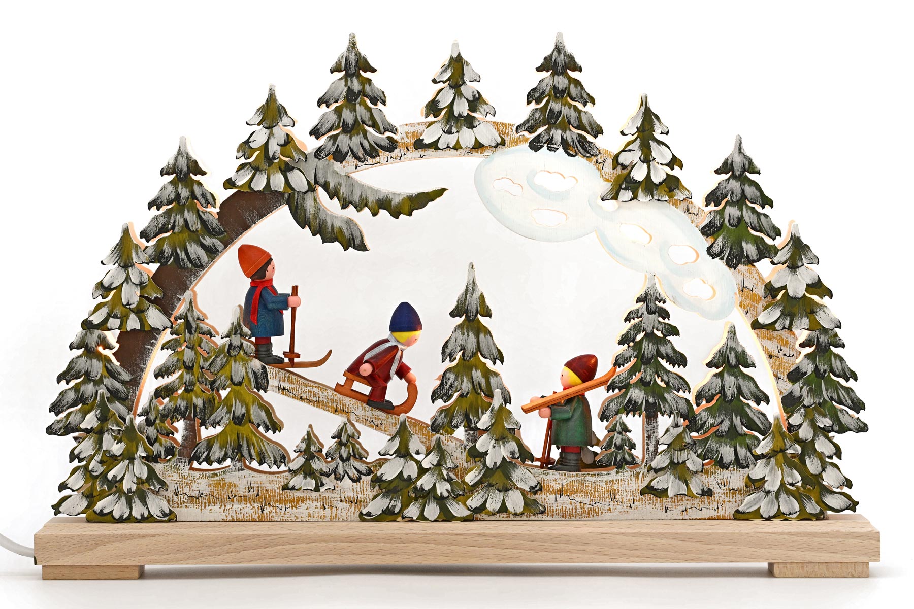 Schwibbogen, Winterkinder handbemalt winterlich