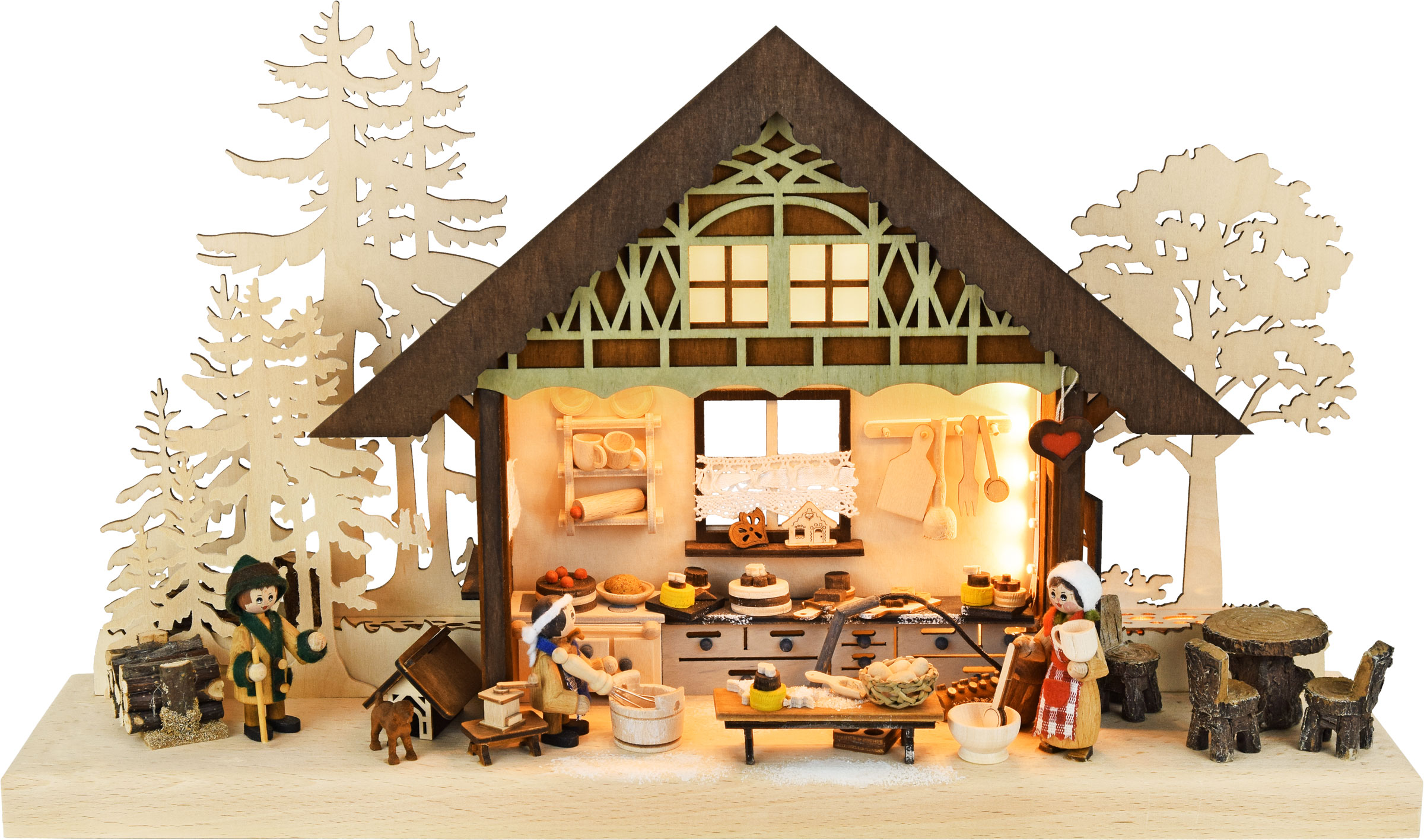 Small 3D LED Schwibbogen, Backstübchen