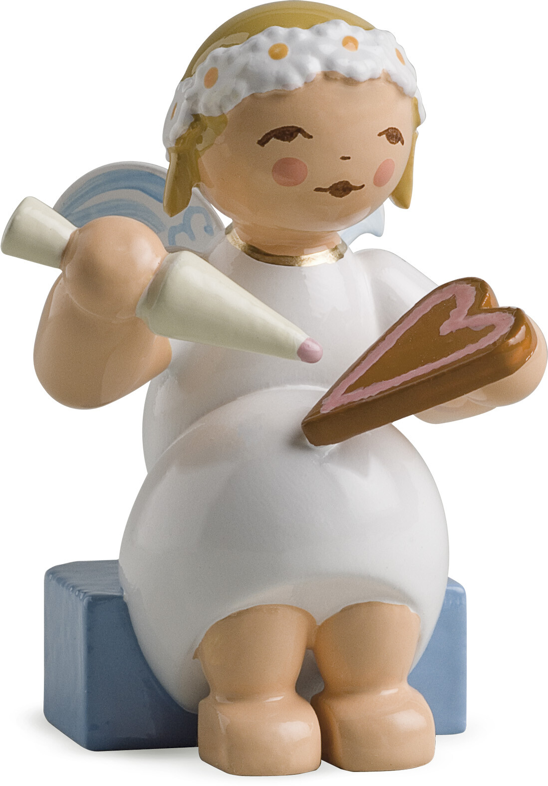 Margeritenengel, sitzend, mit Spritztüte