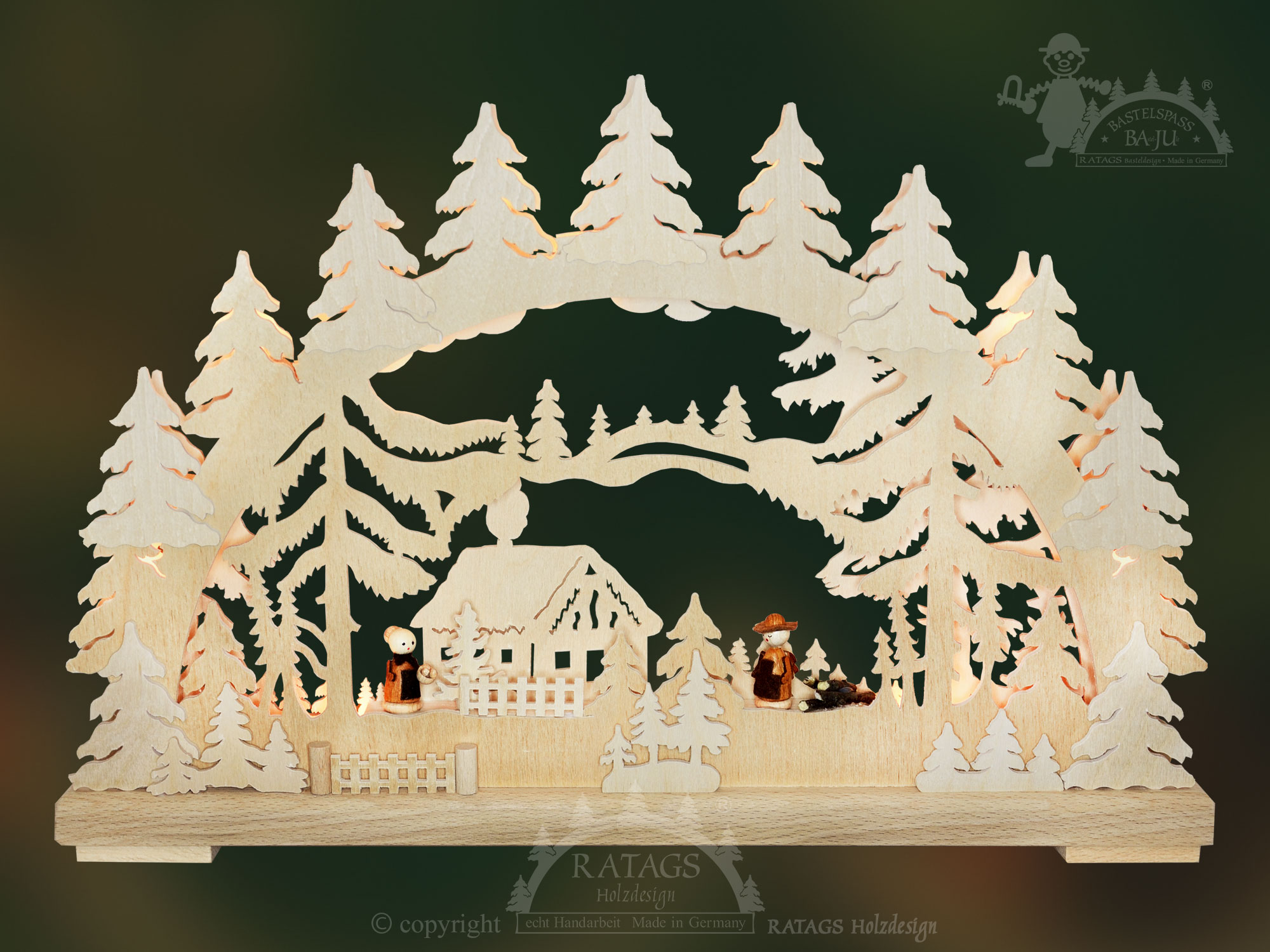 Crafting candle arch, small, forest cottage,