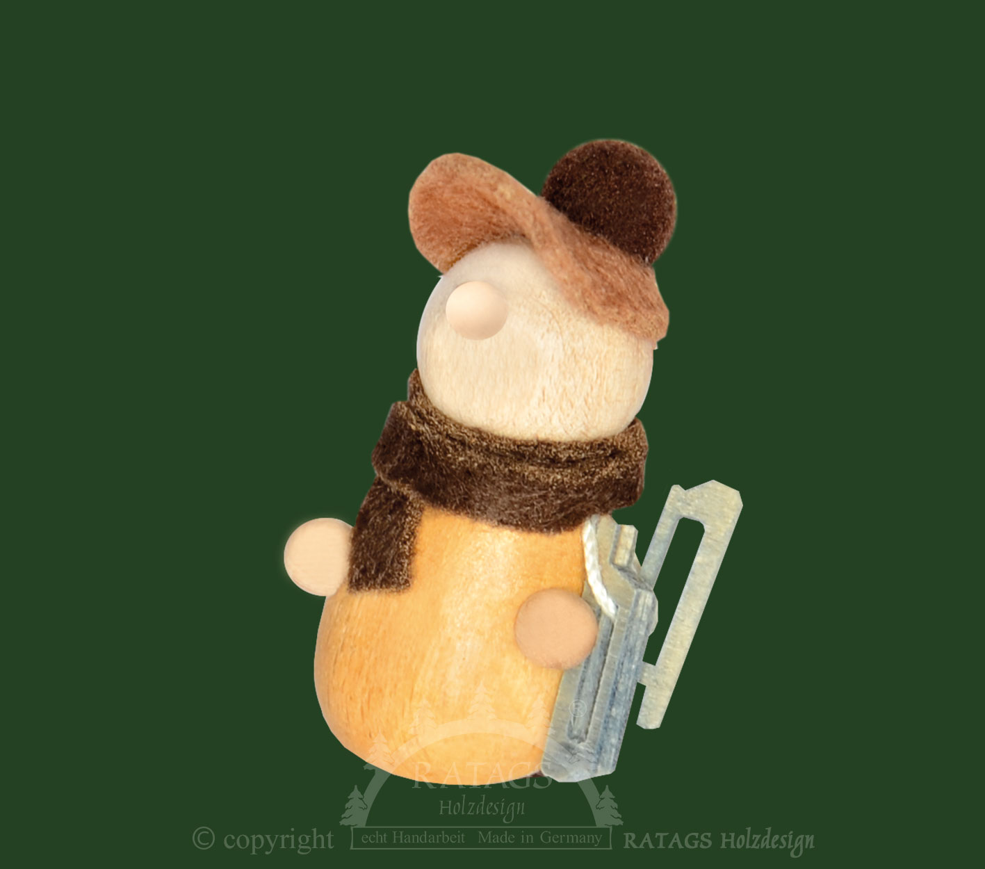 Mini-Molli mit Schlittschuhen, braun