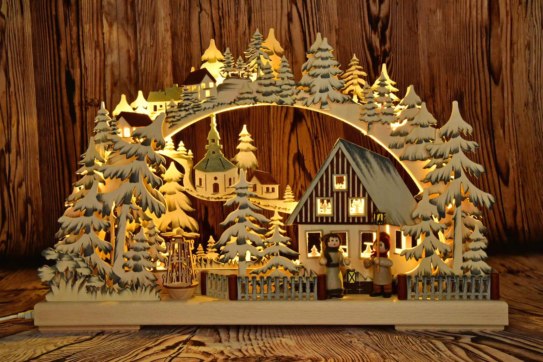 Small 3D candle arch, lantern light, grey shaded